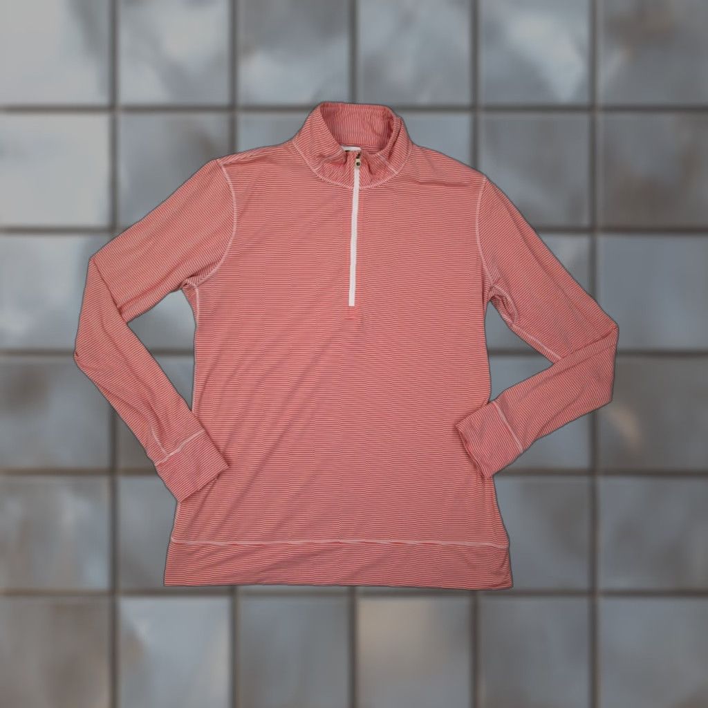 Footjoy FootJoy Performance Golf Sweater Mens Medium Pink 1/4 Zip Pullover Striped Long Sleeve Size US M / EU 48-50 / 2 - 1 Thumbnail
