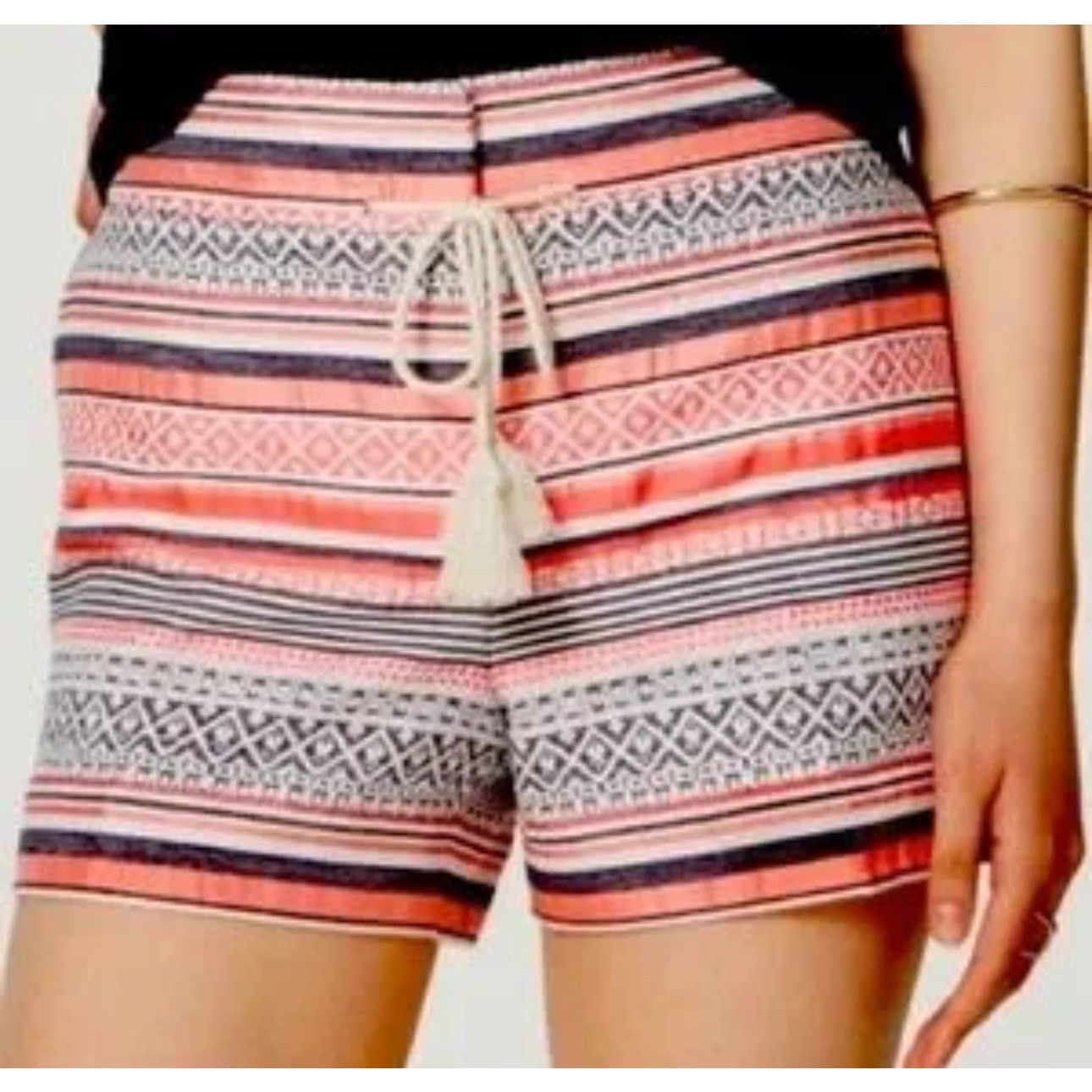 Loft LOFT The Riveria Boho Short Casual Multi Striped Size 6 Size 28" / US 6 / IT 42 - 2 Thumbnail
