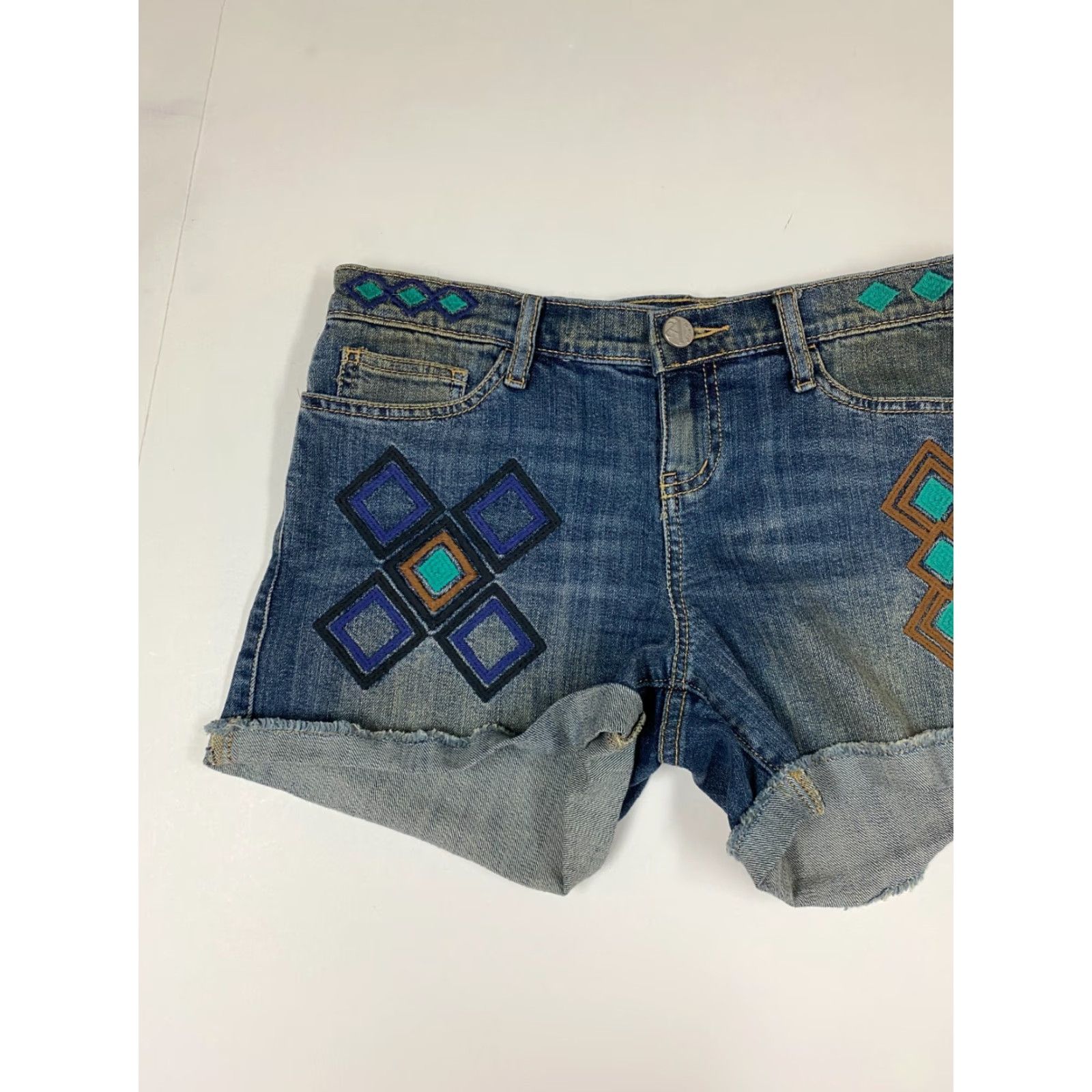 Denime Allen B Womens Shorts 4 blue Denim Chino Casual Cotton Blend Zip Front Classic 30 Waist White/Blue? Wait can't. Size 30" / US 8 / IT 44 - 3 Thumbnail