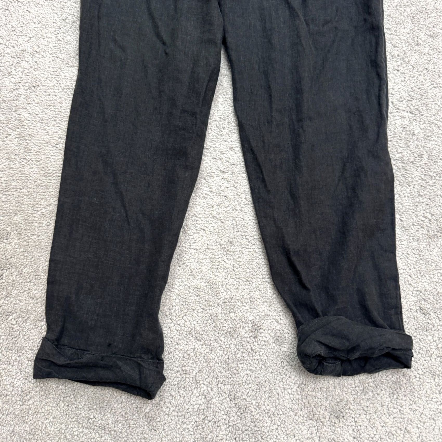 Free People Free People Pants Cropped Linen Blend Black Mid Rise 2 Womens Casual Boho Size 26" / US 2 / IT 38 - 3 Thumbnail