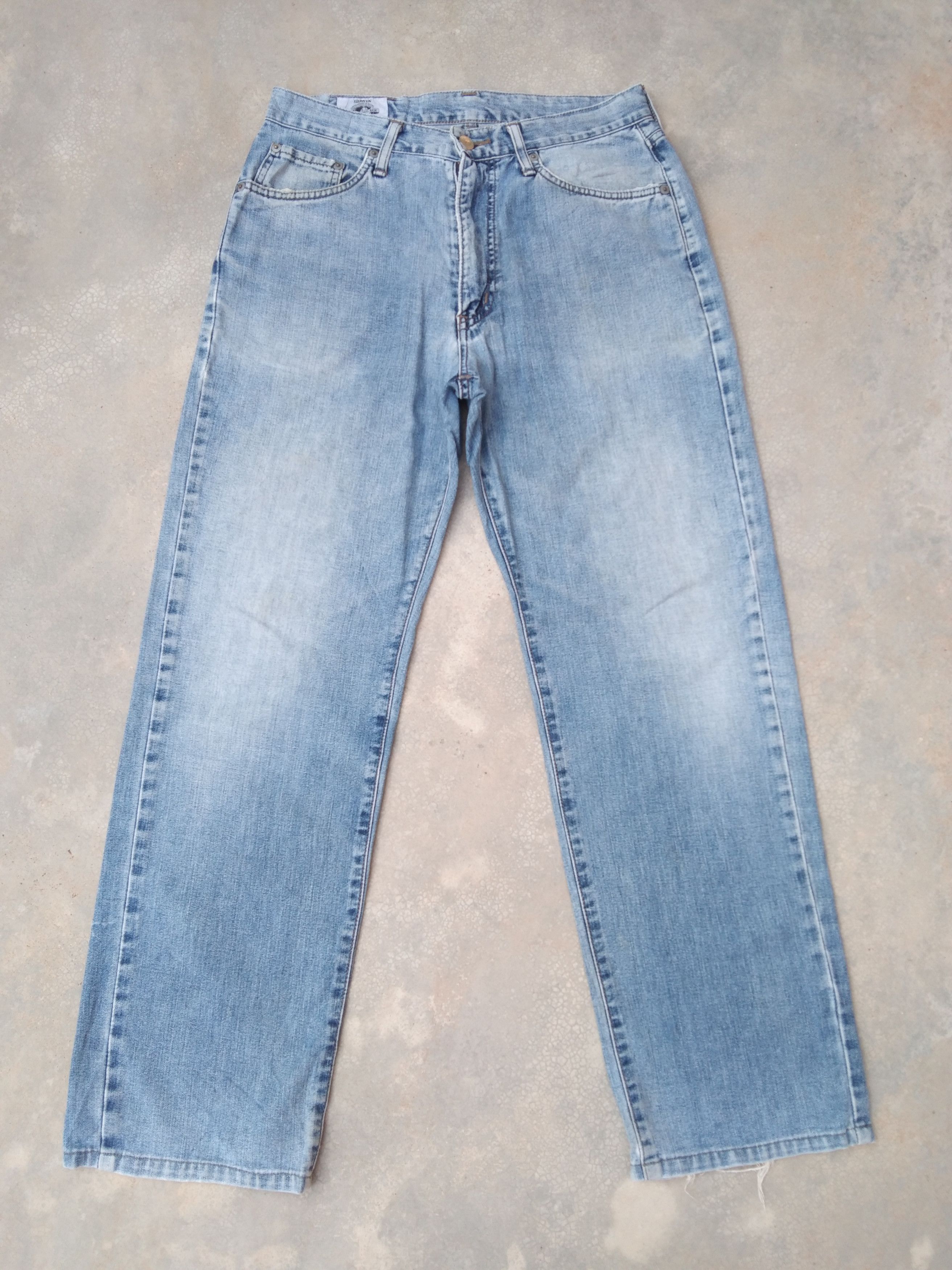 Japanese Brand Vintage Faded Blue Edwin Straight Leg Distressed Jeans 30x29 Size US 30 / EU 46 - 1 Thumbnail