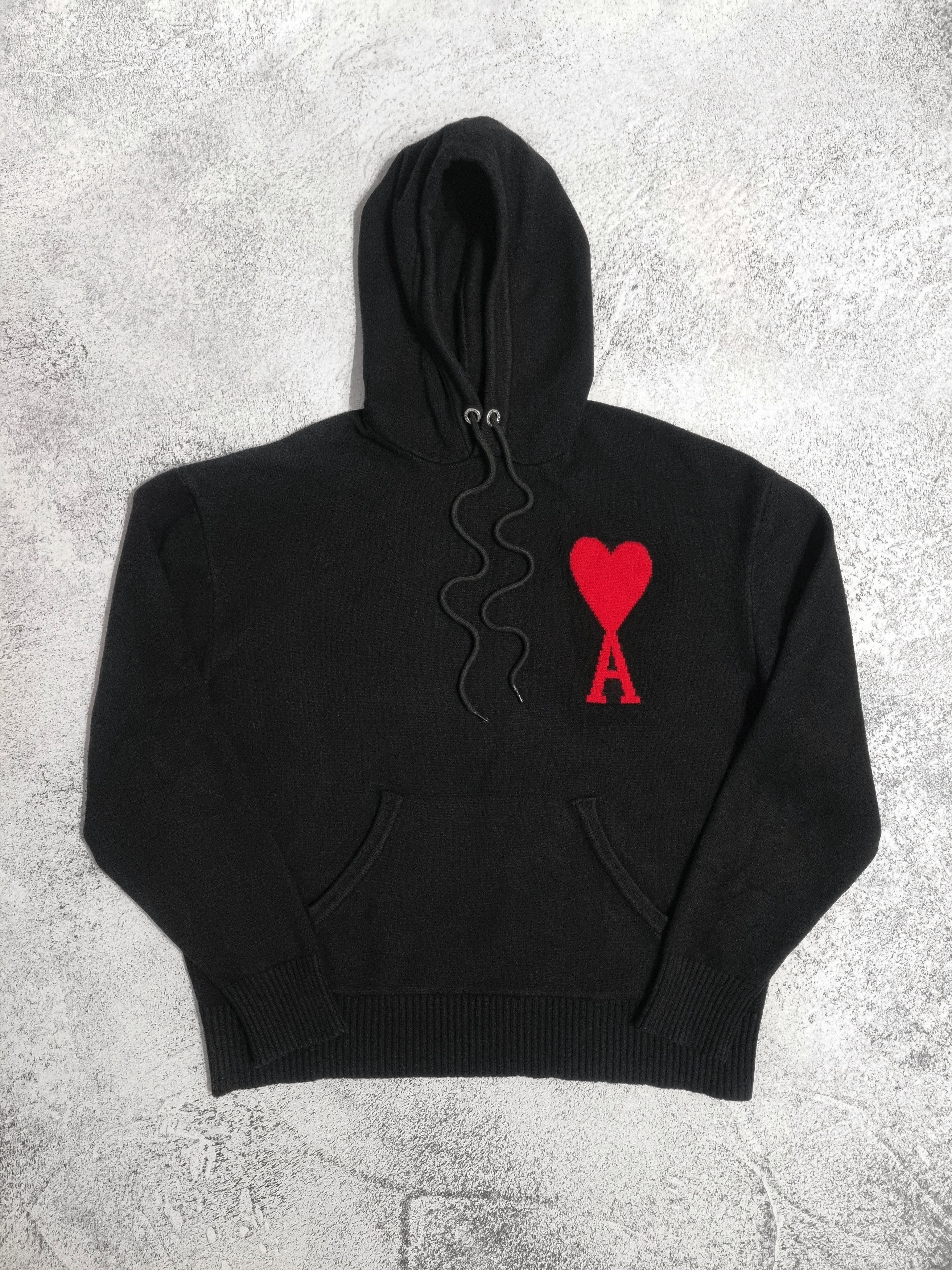 AMI Alexandre Mattiussi De Coeur Large Heart Logo Hoodie