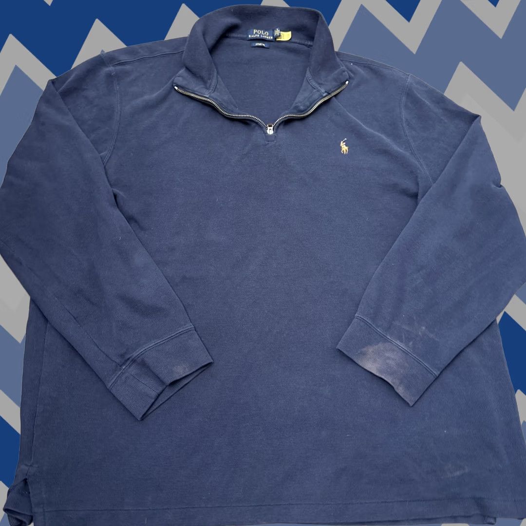 Polo Ralph Lauren Polo Ralph Lauren Sweater Mens Navy 2XL Knit Mock Neck 1/4 Zip Preppy Logo Embroidered Size US XXL / EU 58 / 5 - 1 Thumbnail