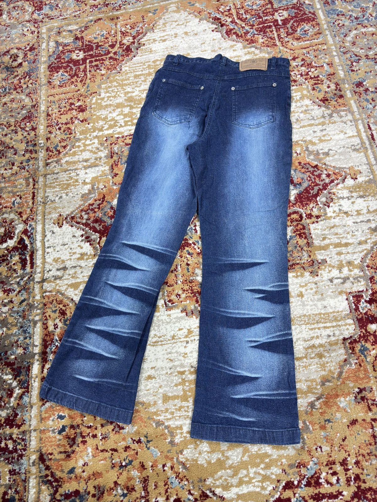 20471120 ᶠᵃⁿᶜʸᵍᵘʸ Y2K Flared Baggy Washed Bootcut Denim Jeans Vintage Size US 30 / EU 46 - 5 Thumbnail
