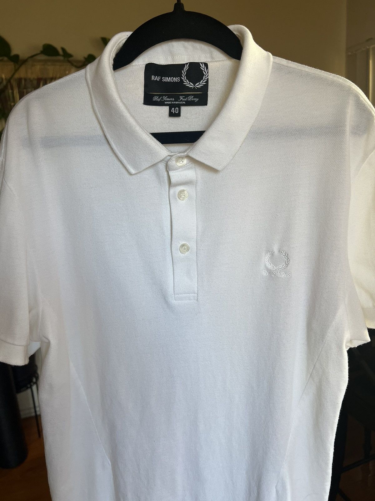 Raf Simons Fred Perry White Polo Shirt