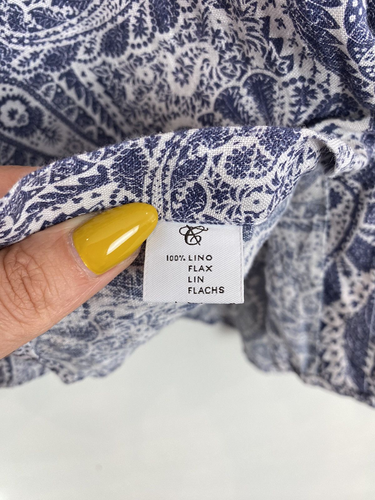 Canali Canali Buttons Up Long Sleeve Shirt Flax Paisley Size XL Top Size US XL / EU 56 / 4 - 7 Thumbnail