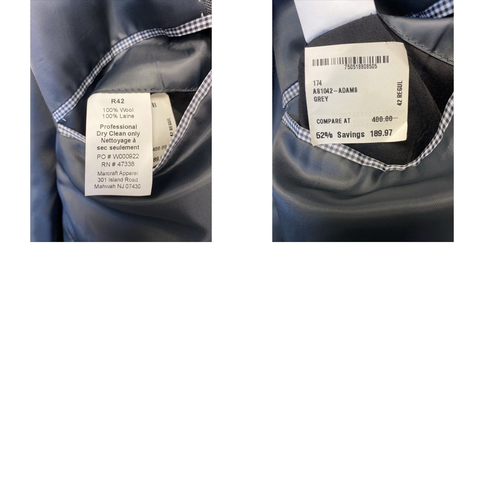 Tommy Hilfiger Tommy Hilfiger Men's Sport Coat Gray Wool Corduroy Regular Fit 42R Blazer Casual Size 42R - 8 Thumbnail