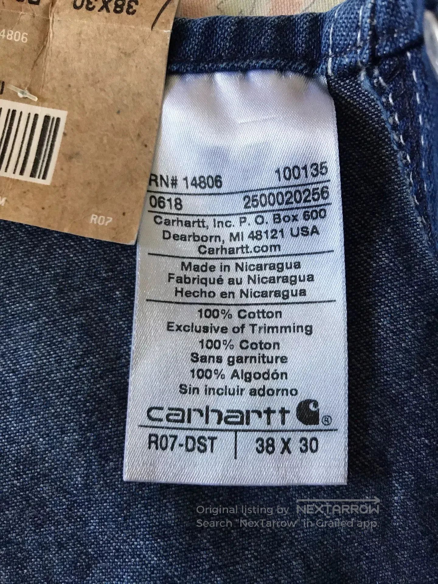 Carhartt Carhartt R07 W38L30 Washed Denim Overalls. Size US 38 / EU 54 - 9 Thumbnail