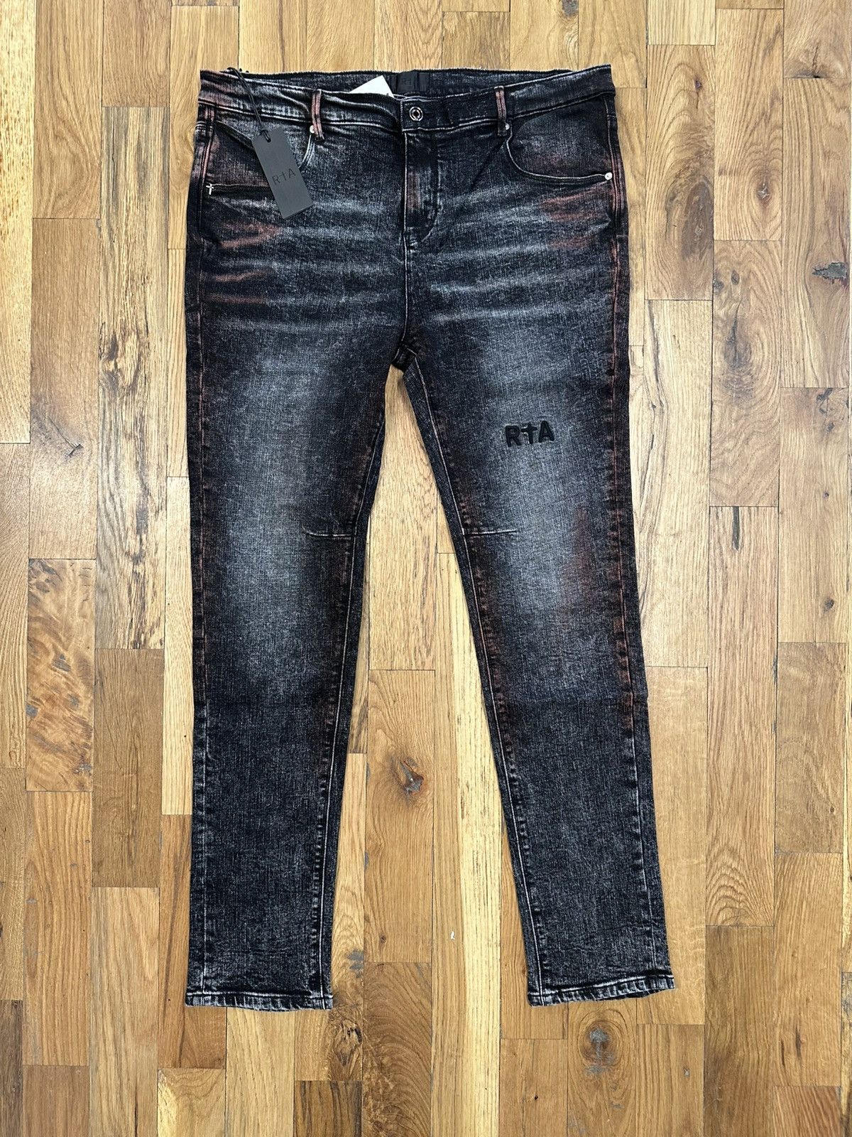 RTA Clayton Acid Skinny Black Denim Jeans Size 34