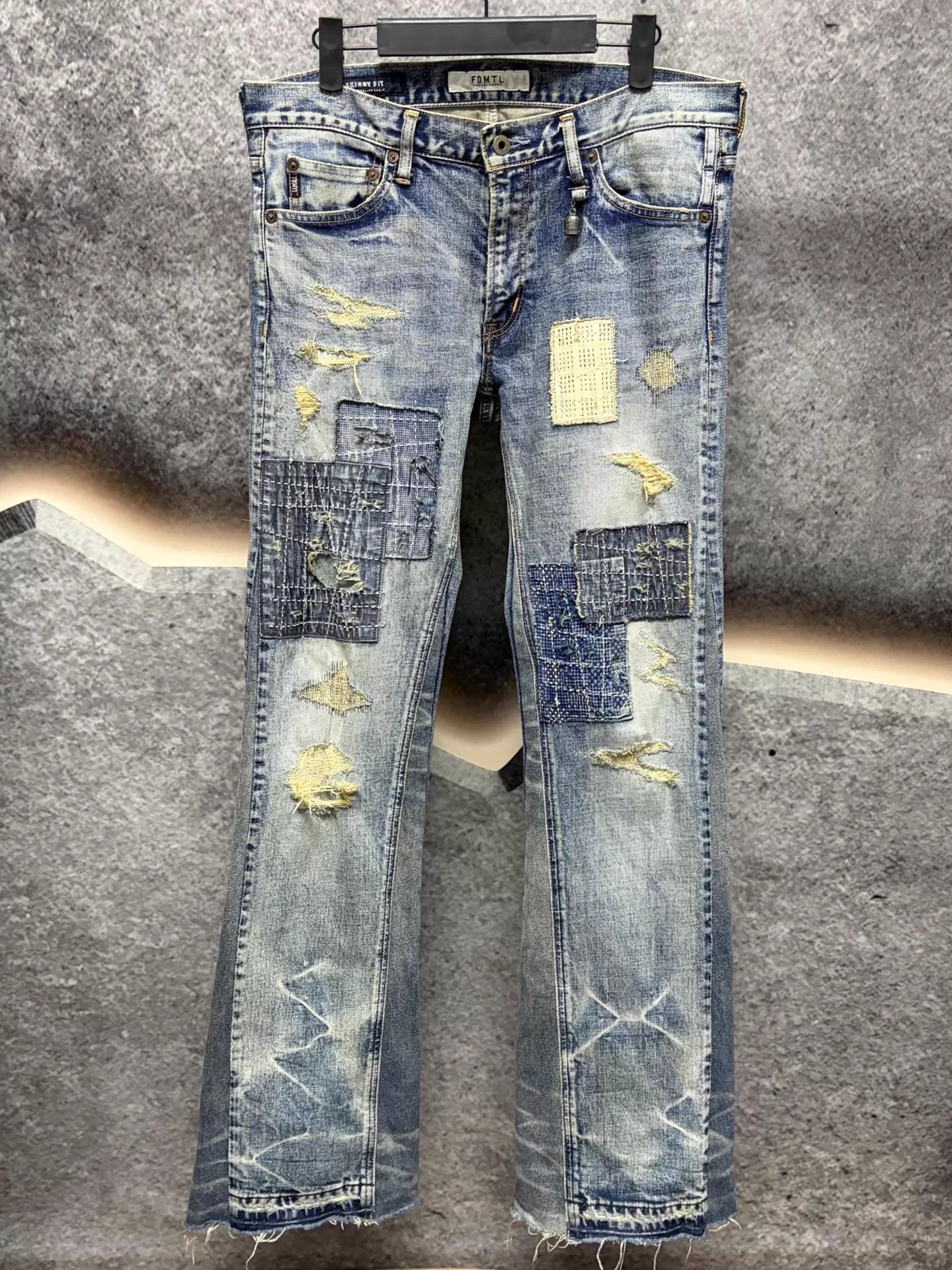 FDMTL FDMTL Patchwork Distressed GalleryDept WideLeg Japan Size US 32 / EU 48 - 1 Thumbnail