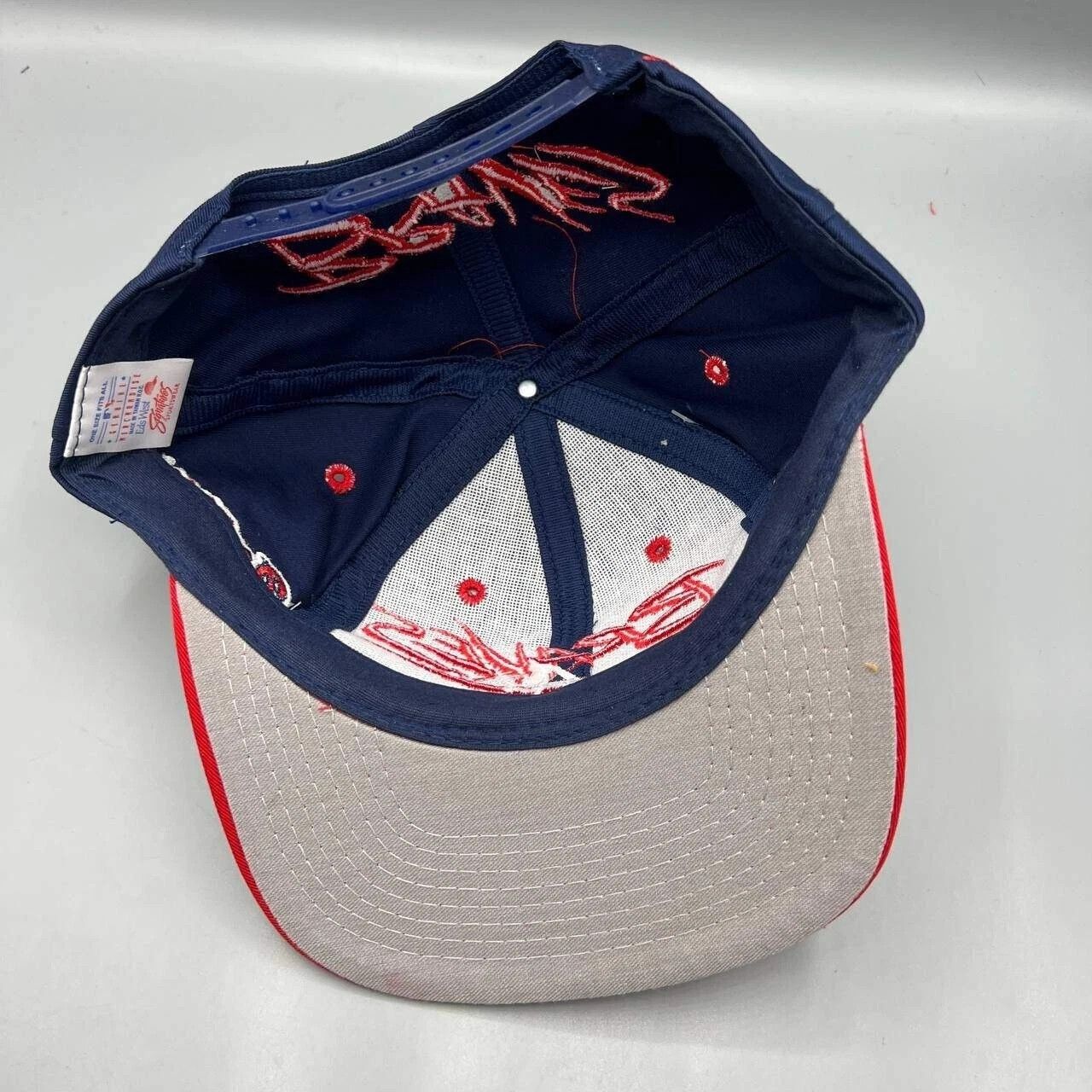 Signatures × Vintage Atlanta Braves Hat Men Blue Red Signatures MLB Snap Back Cap Size ONE SIZE - 2 Thumbnail