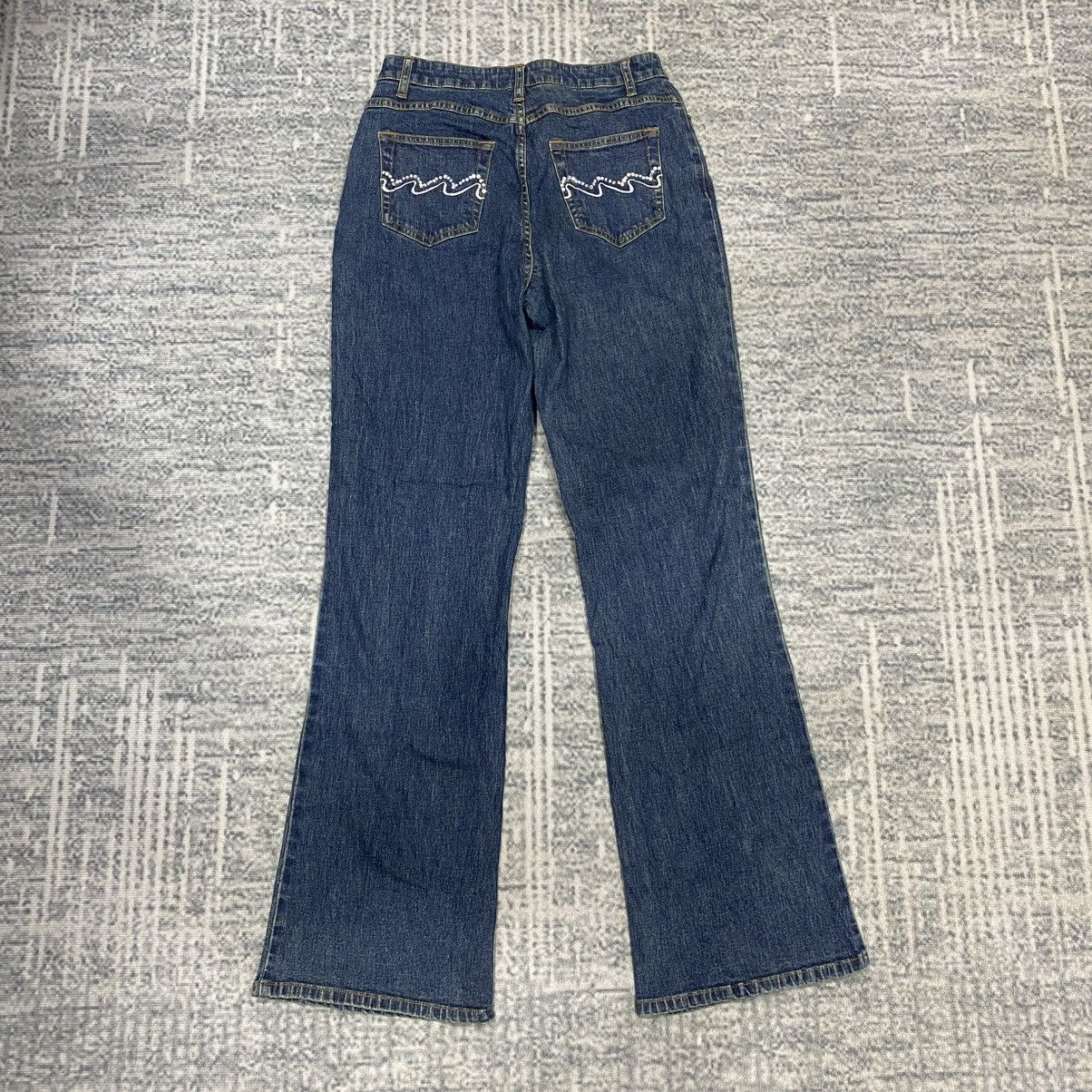 Japanese Brand Flared🔥 Shear Blue Jeans Bootcut Cowboy Punk 90s Size US 28 / EU 44 - 3 Thumbnail