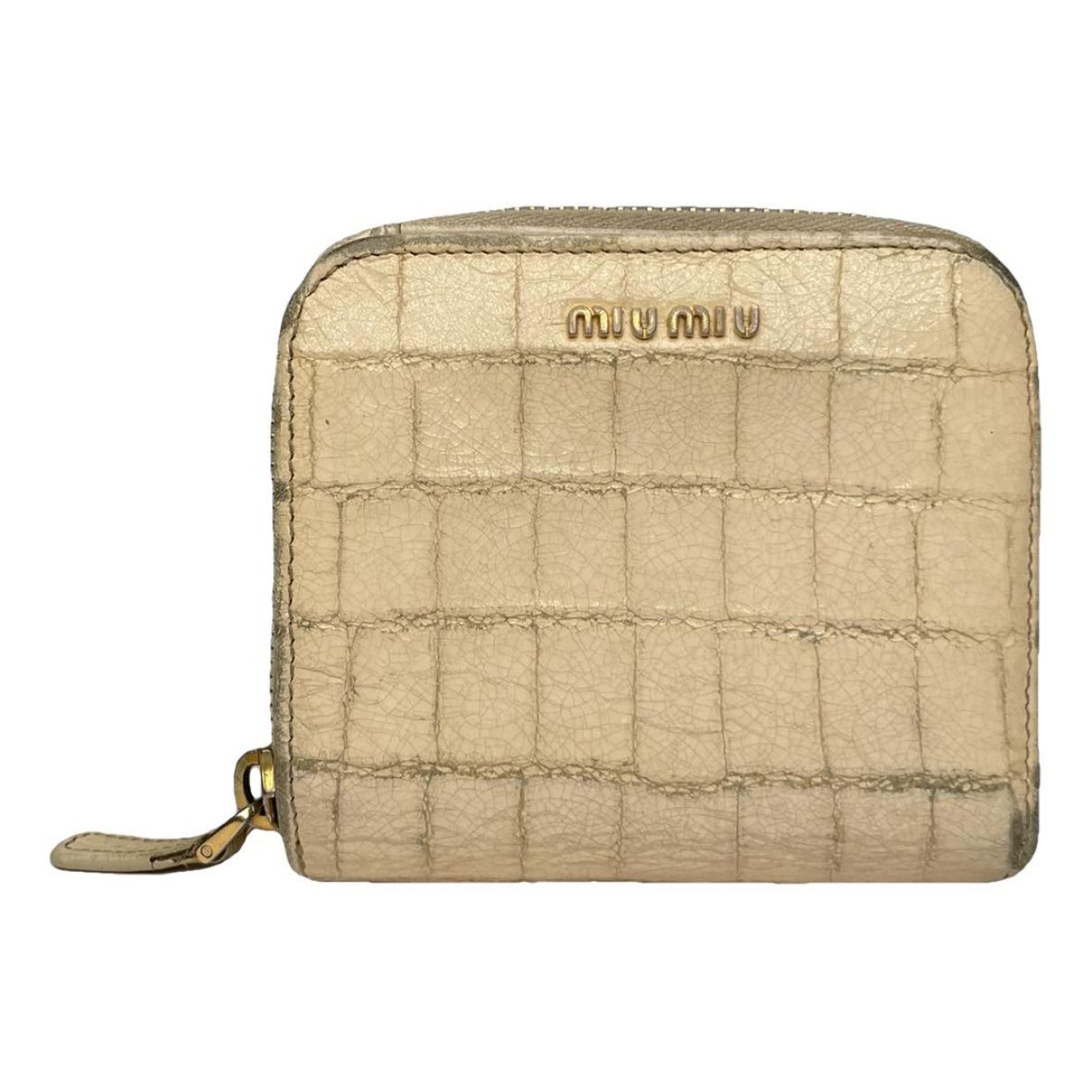 Miu Miu Beige Leather Wallet Size ONE SIZE - 1 Thumbnail