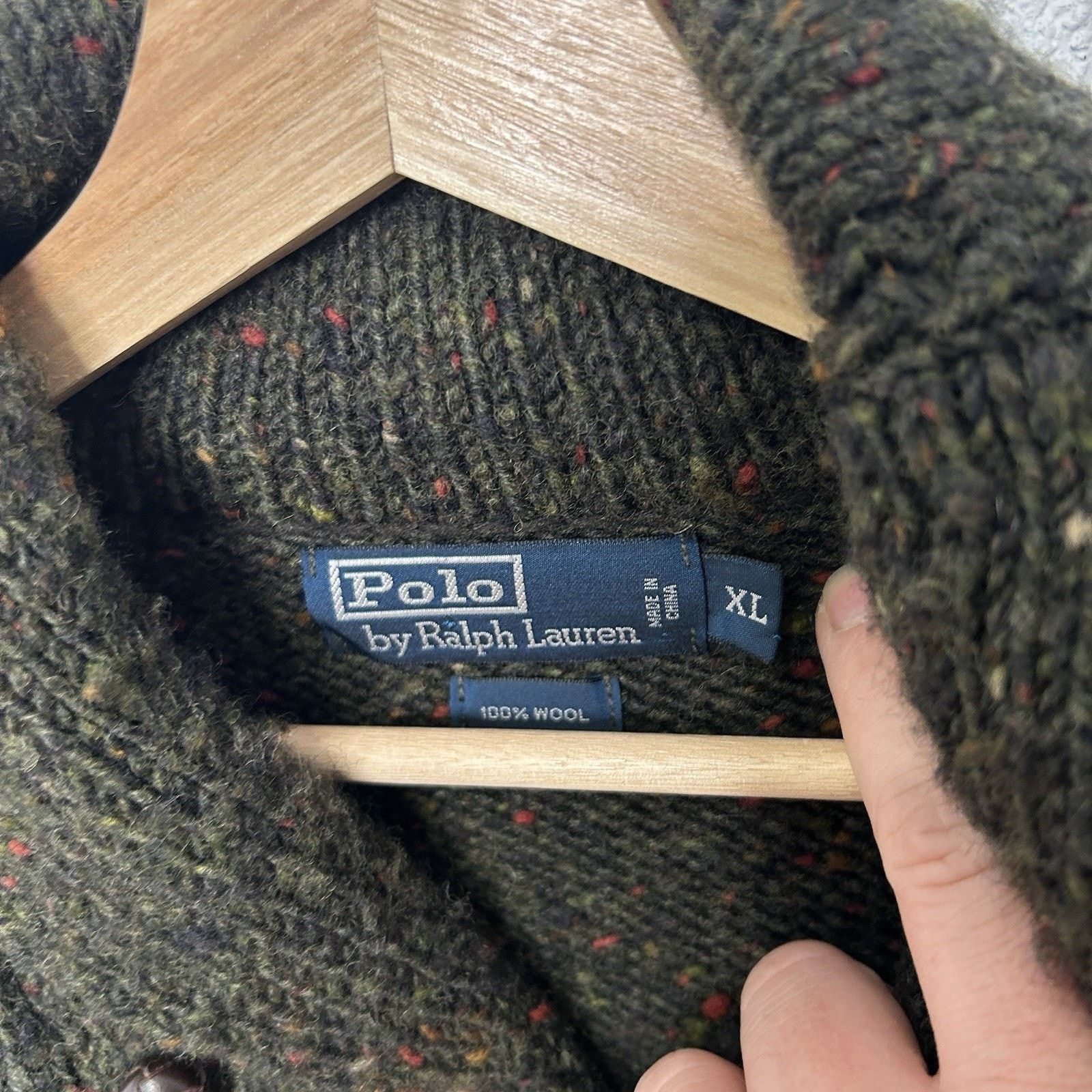 Polo Ralph Lauren Vintage Polo Ralph Lauren Wool Shawl-Collar Sweater "Green" Size US XL / EU 56 / 4 - 9 Thumbnail