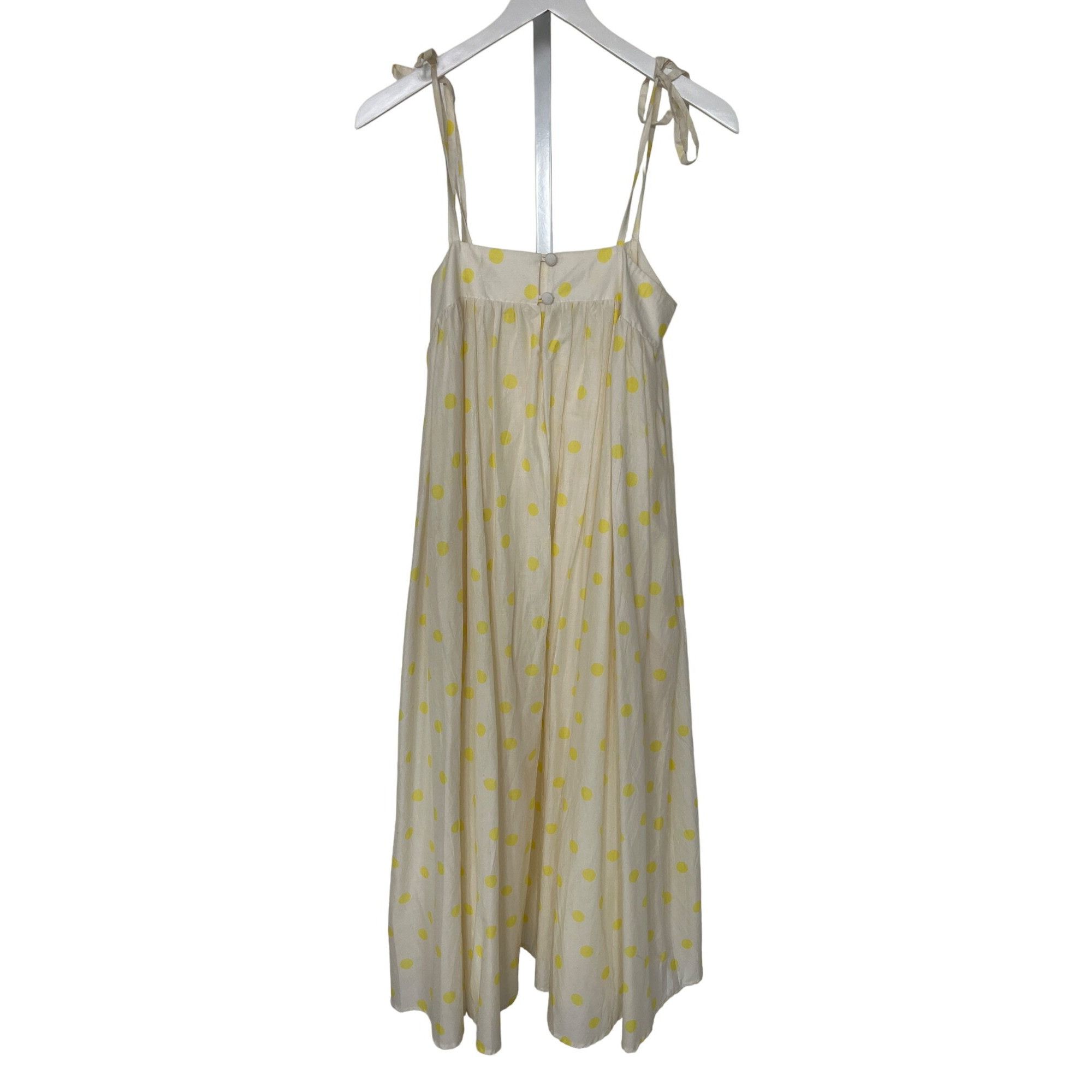 Anthropologie Whit Two Yellow Polka Dot Maxi Dress With Tie Straps Size S / US 4 / IT 40 - 4 Thumbnail