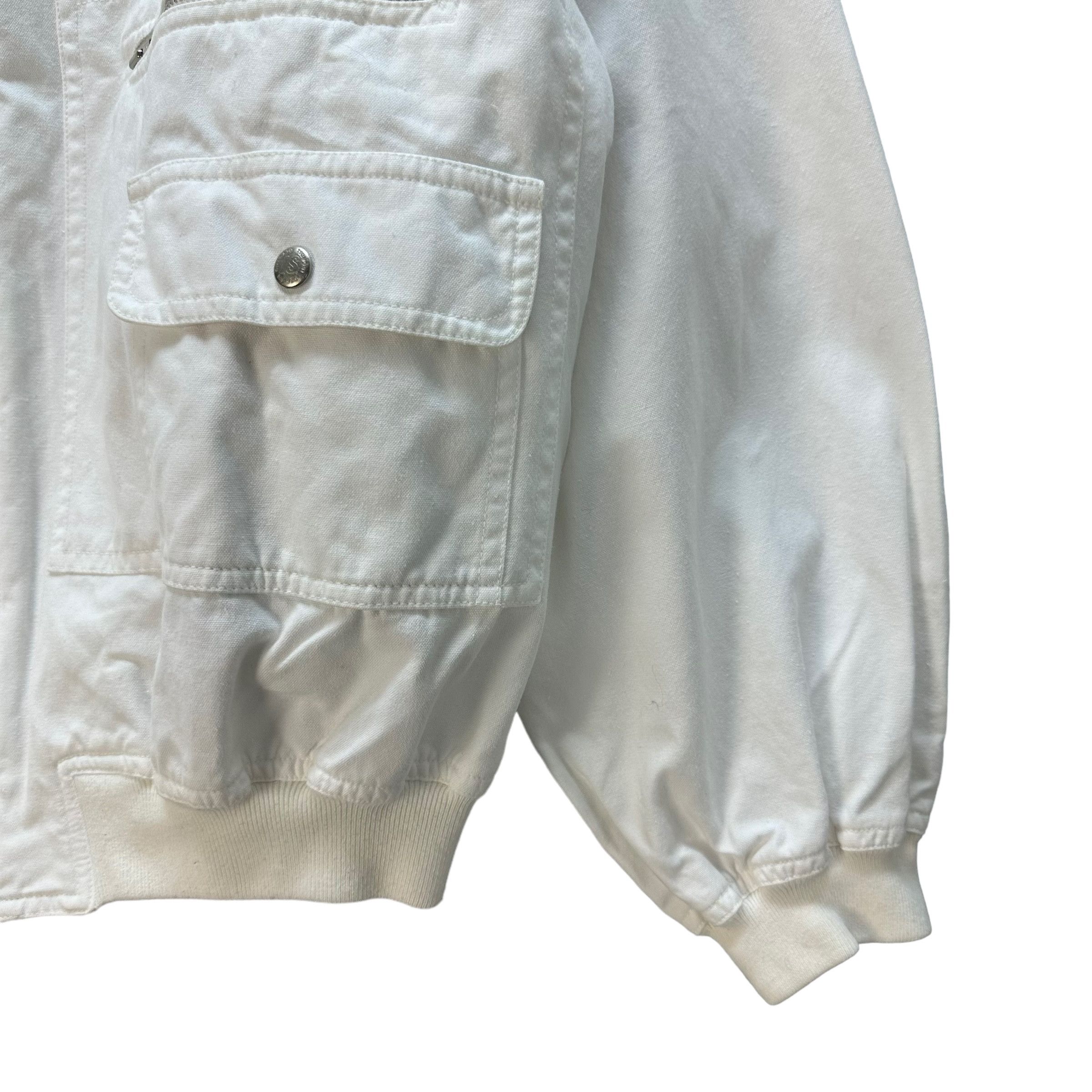 Issey Miyake IS ICONIC LABEL BIG LOGO WHITE BOMBER JACKET #9026-49 Size US L / EU 52-54 / 3 - 7 Thumbnail