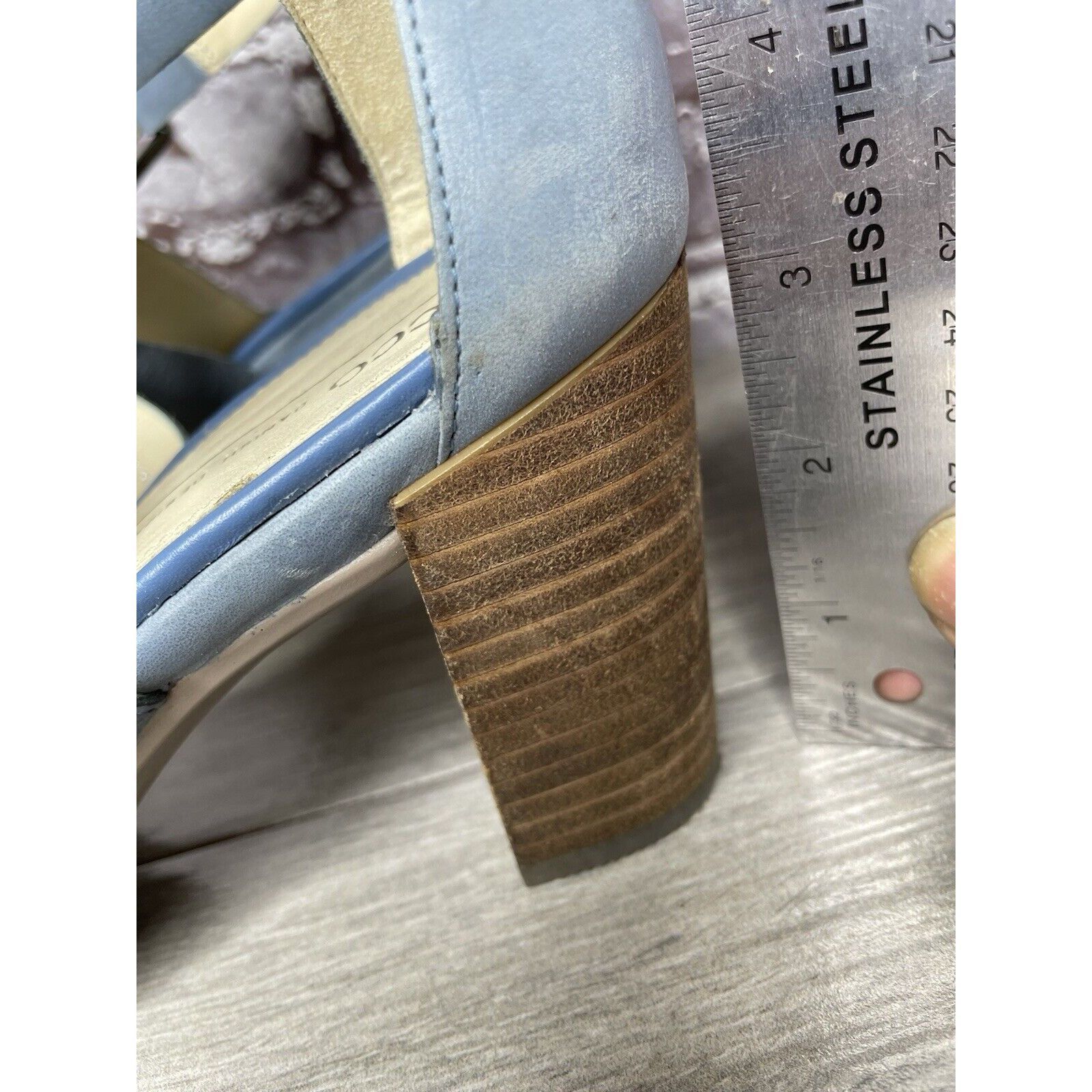 Ecco ECCO DANISH DESIGN Blue Leather Ankle Strappy Stacked Heel S Size US 9.5 / IT 39.5 - 17 Thumbnail