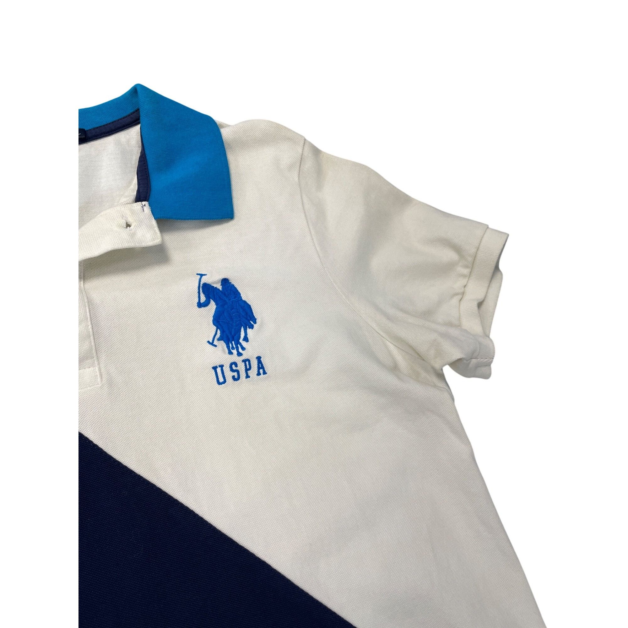 U.S. Polo Assn. US Polo Mens white blue Polo Golf Shirt Size XL SKU 9303 Size US XL / EU 56 / 4 - 3 Thumbnail