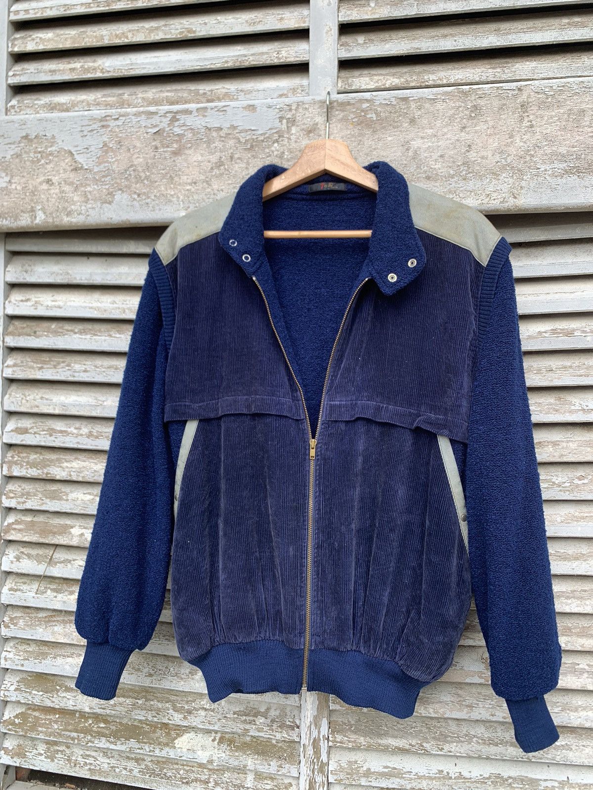 Vintage THRASHED Tokyo Zip Up Suede Bomber Jacket Size US M / EU 48-50 / 2 - 1 Thumbnail