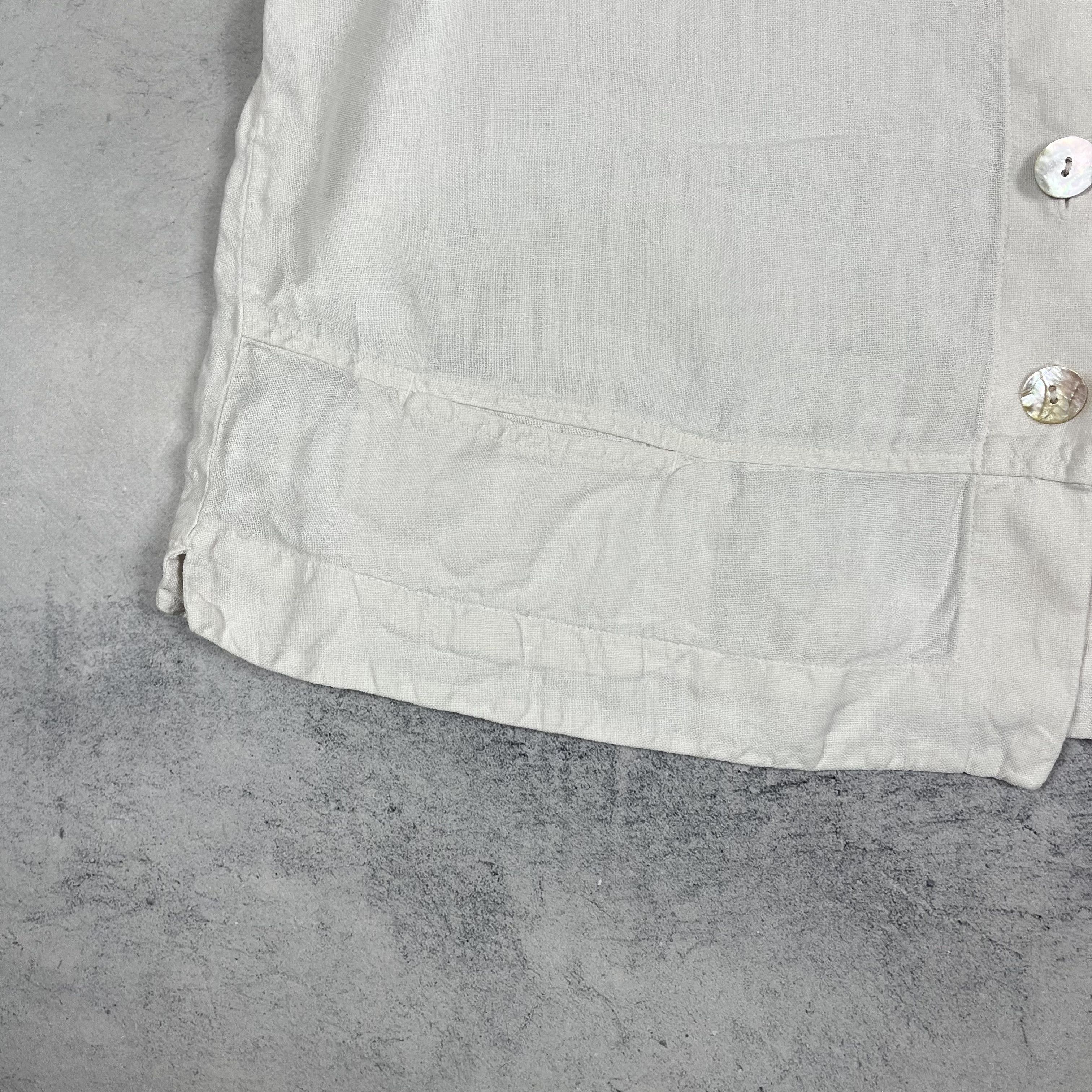 OSKA Ladies OSKA Avant-Garde Linen Sleeveless Cropped Top Gilet Size L / US 10 / IT 46 - 10 Thumbnail