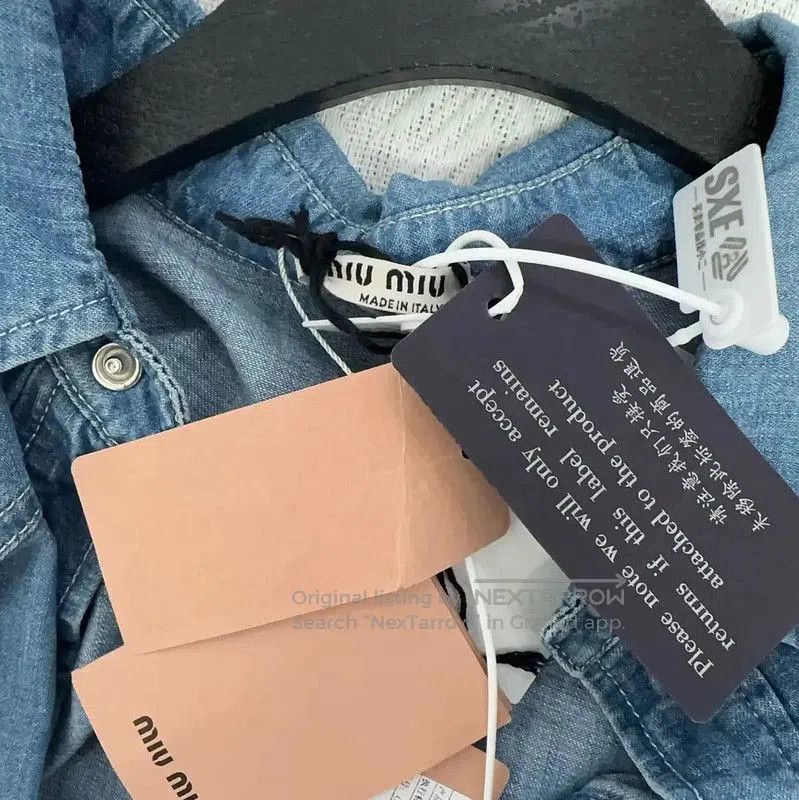 Miu Miu Light Blue Cotton Floral Jacket .