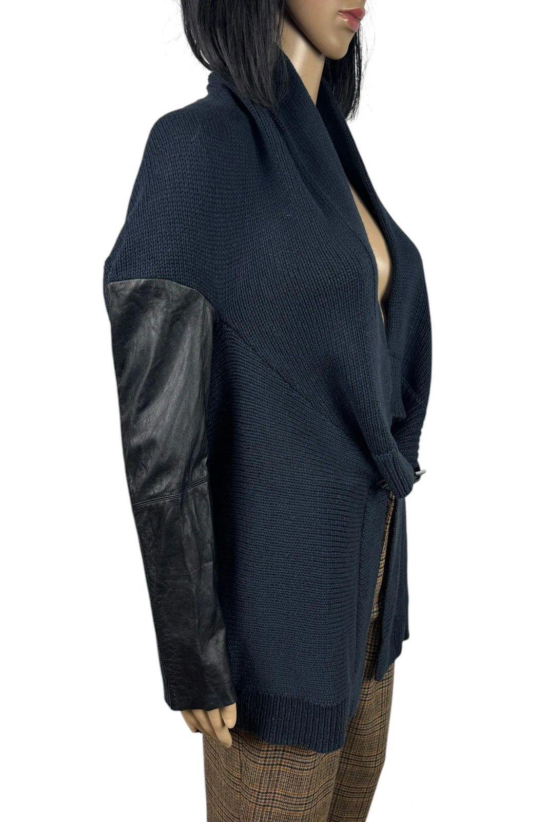 Maje Maje Knit Cardigan Leather Sleeves size 3 Size M / US 6-8 / IT 42-44 - 3 Thumbnail