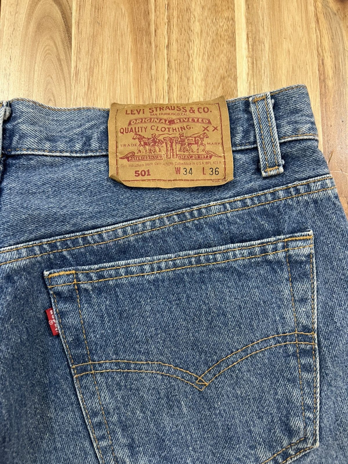 Levi's Vintage 90’s Levis 501 Small e Non Selvedge Denim Jeans Size US 32 / EU 48 - 12 Thumbnail