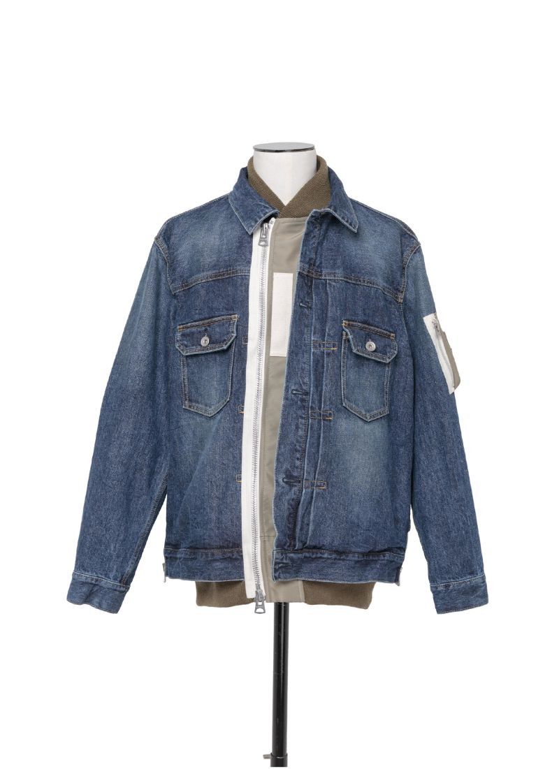 Sacai o1mris0824 Denim Blouson in Blue Size US S / EU 44-46 / 1 - 5 Thumbnail