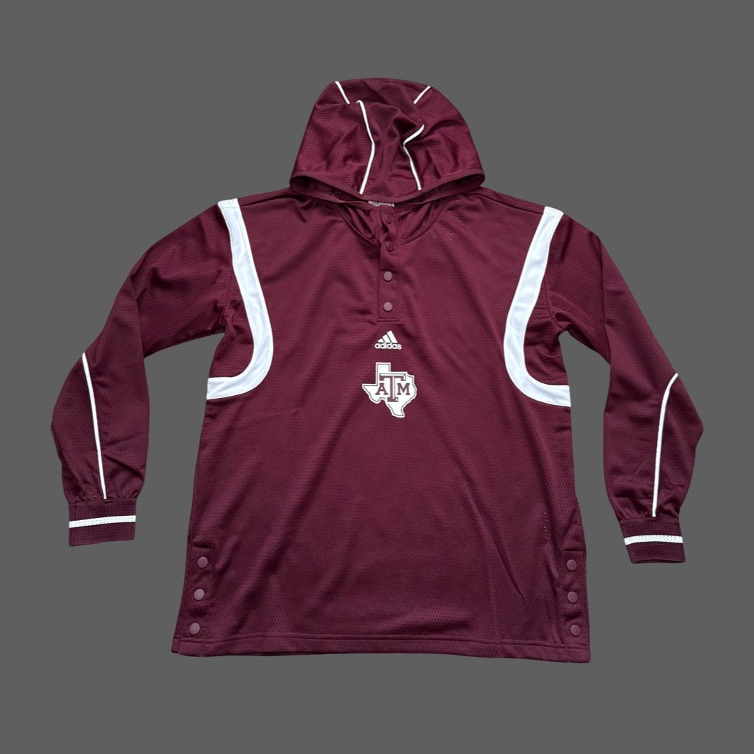 Adidas adidas Texas A&M University Aggies Burgundy Mesh Hoodie Size US M / EU 48-50 / 2 - 1 Thumbnail