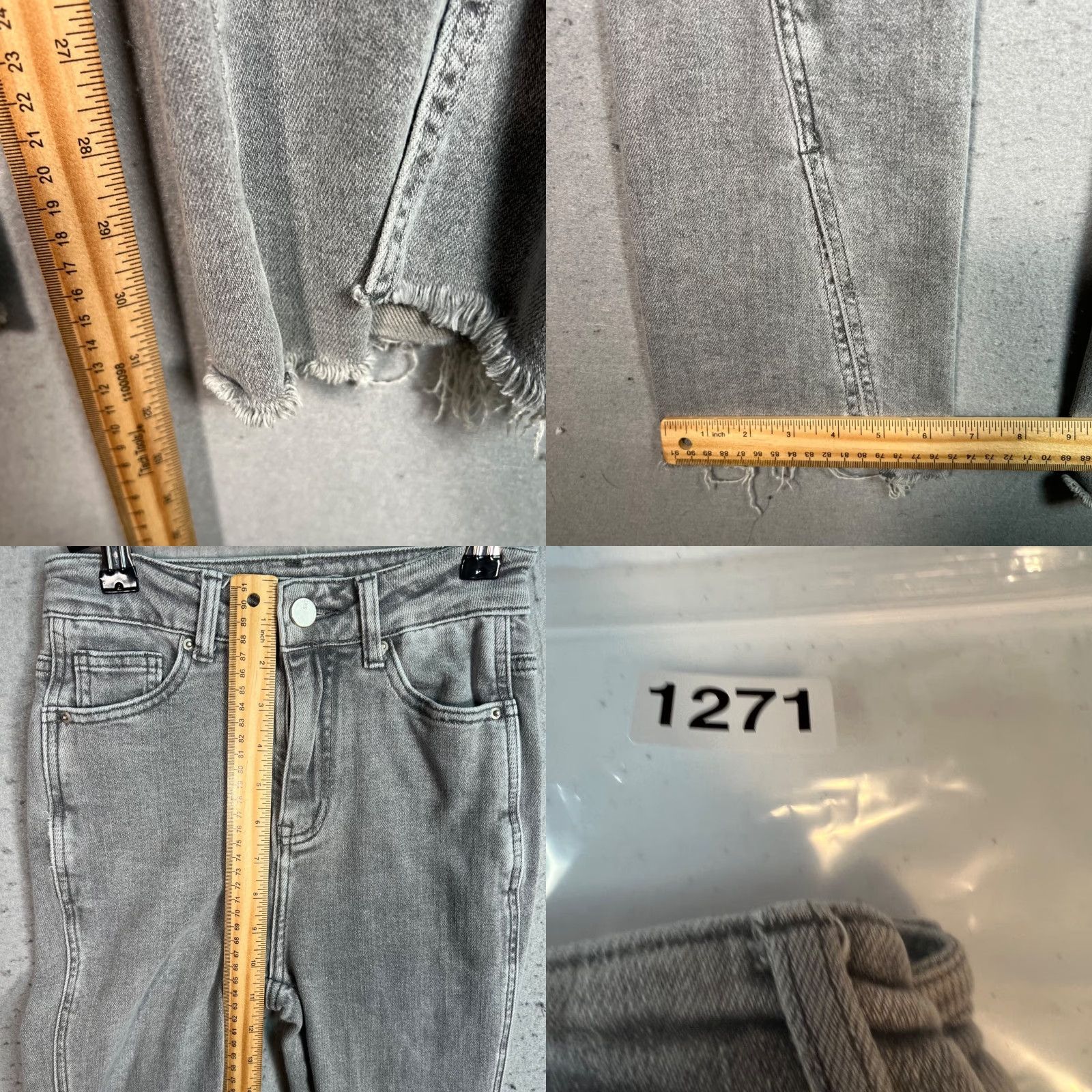 Denime By Sienna And Thomas Womens Jeans Skinny Gray High-Waisted S Small Denimrise 23 Inseam 32 In Cotton Blend Size 28" / US 6 / IT 42 - 8 Thumbnail