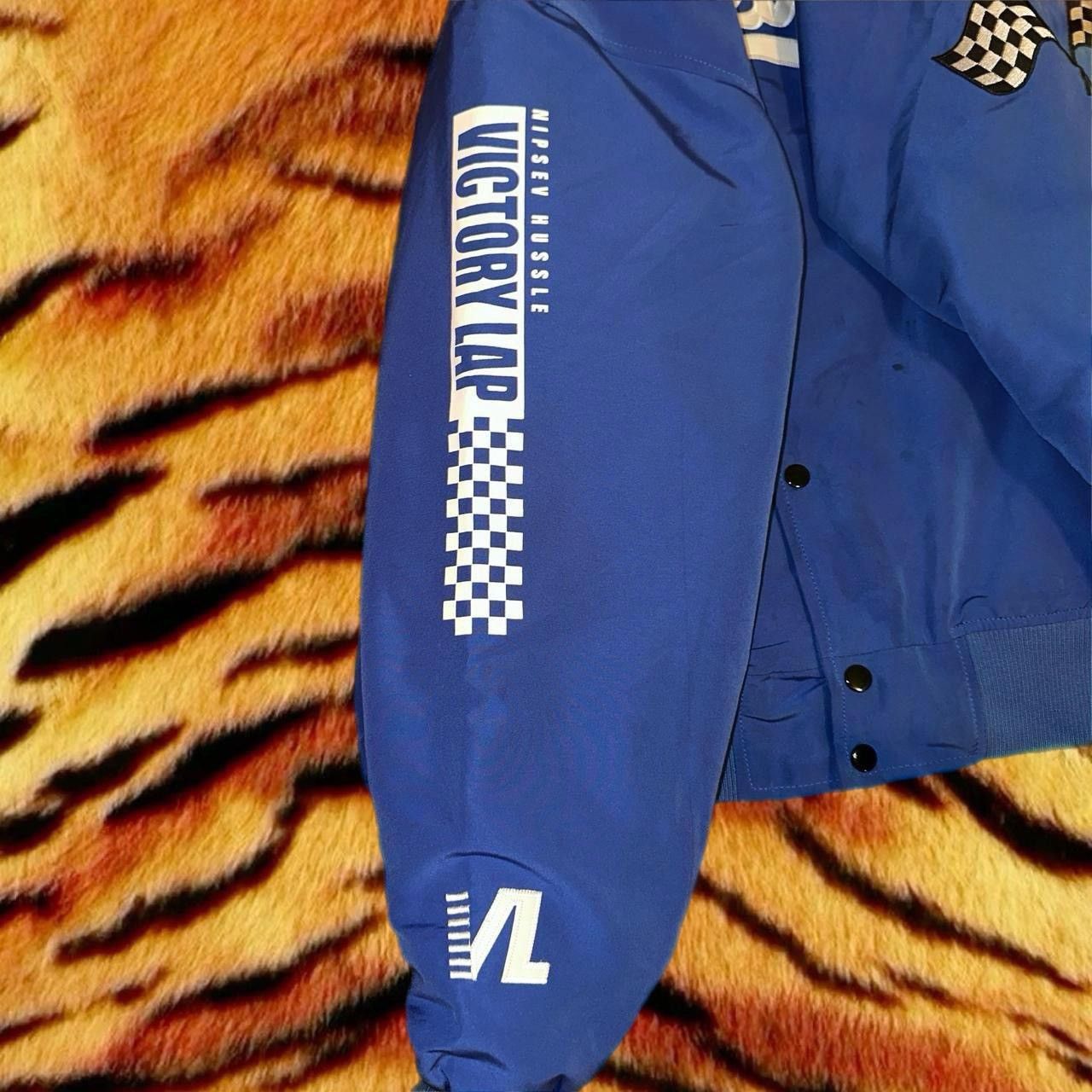 Vintage CRESHAW Victory Lap Nipsey blue bomber jacket Size US XL / EU 56 / 4 - 3 Thumbnail