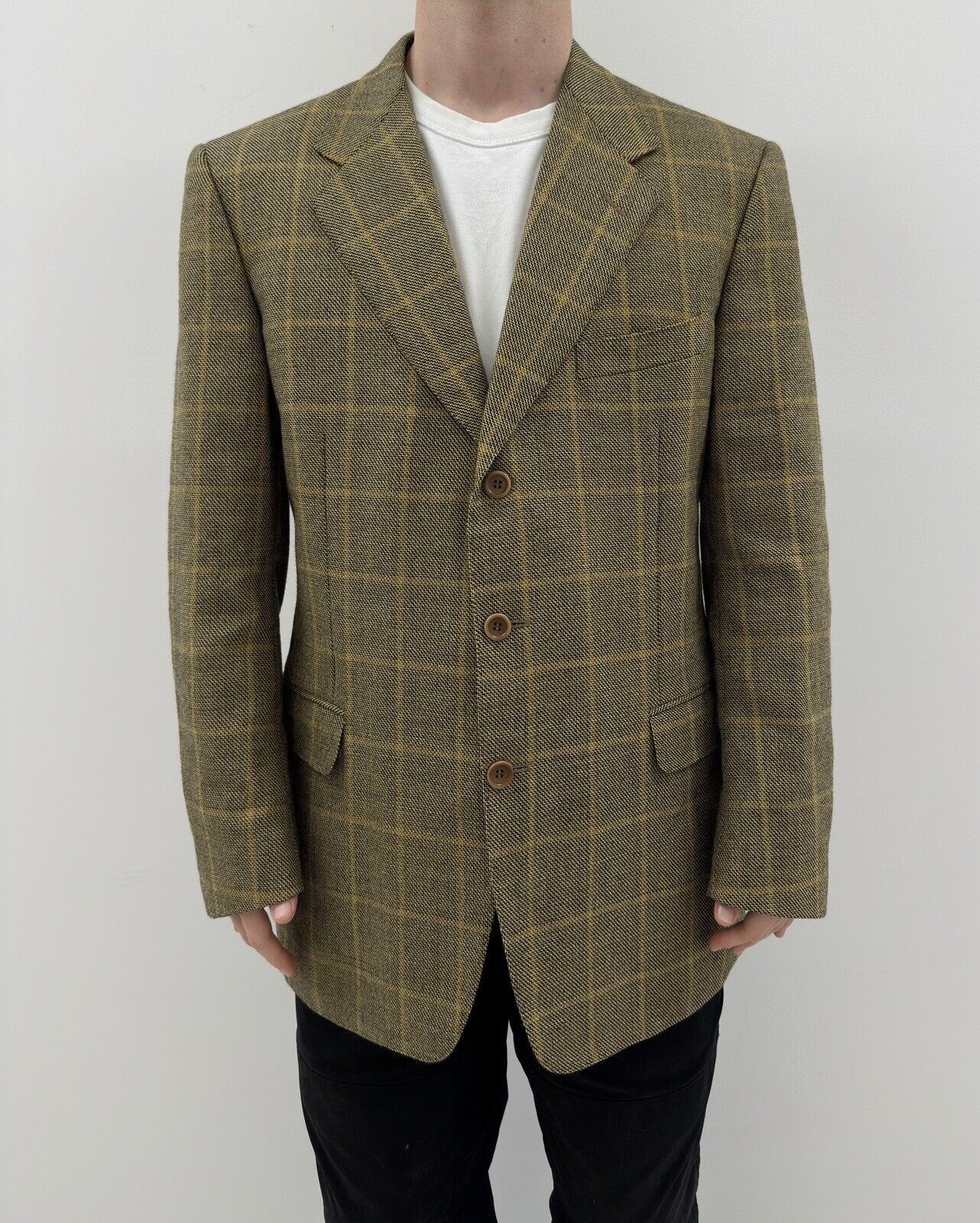 CANALI wool checkedplaid blazer mens jacket IT-52R US-42R