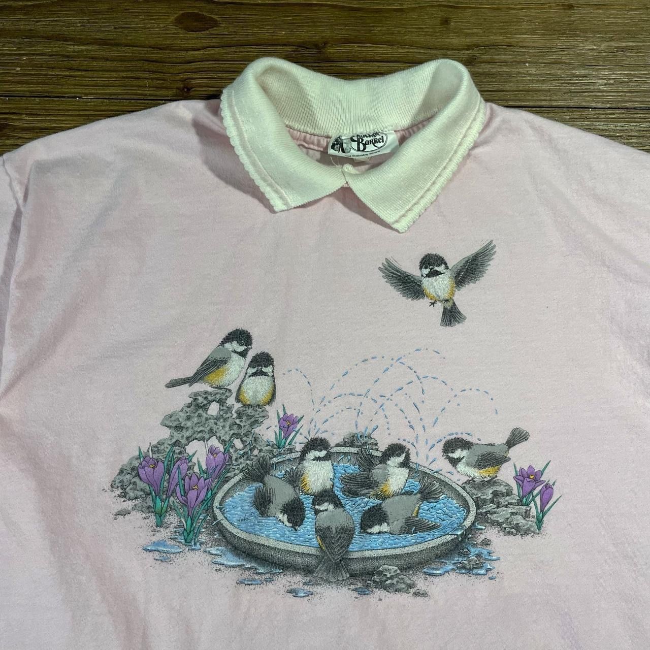 Vintage Vintage 90’s Chickadee Bird Bath T-Shirt Size US XL / EU 56 / 4 - 3 Thumbnail