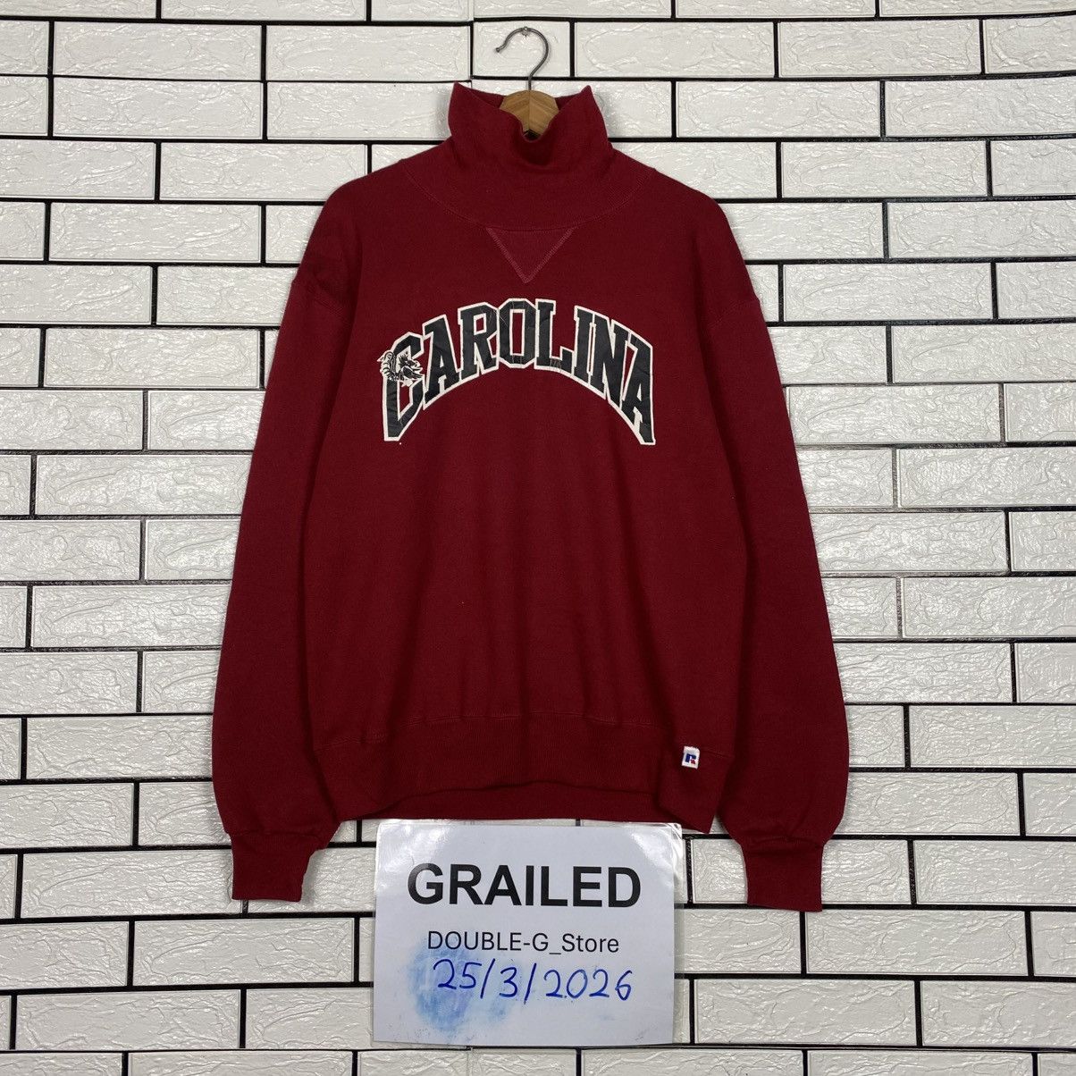 Japanese Brand Russell Athletic Carolina Big Logo Embroider Shawl Collar Size US M / EU 48-50 / 2 - 1 Thumbnail
