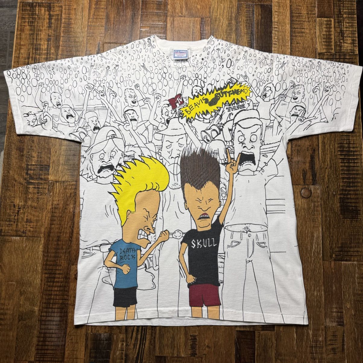 Mtv 1993 Beavis and Butthead AOP Tee XL Single Stitch USA Size US XL / EU 56 / 4 - 1 Thumbnail