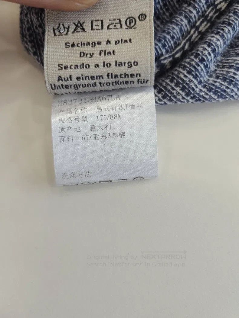 Hermes Hermes Navy and White Knit Short Sleeve Size US L / EU 52-54 / 3 - 5 Thumbnail