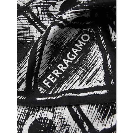 Salvatore Ferragamo o1s1rm0924 Size: OS / Scarf in Black/White Size ONE SIZE - 2 Thumbnail