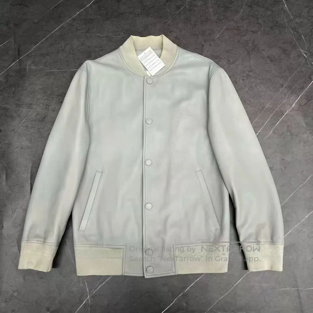 Louis Vuitton louis vuitton gray leather baseball jacket. Size US M / EU 48-50 / 2 - 1 Thumbnail