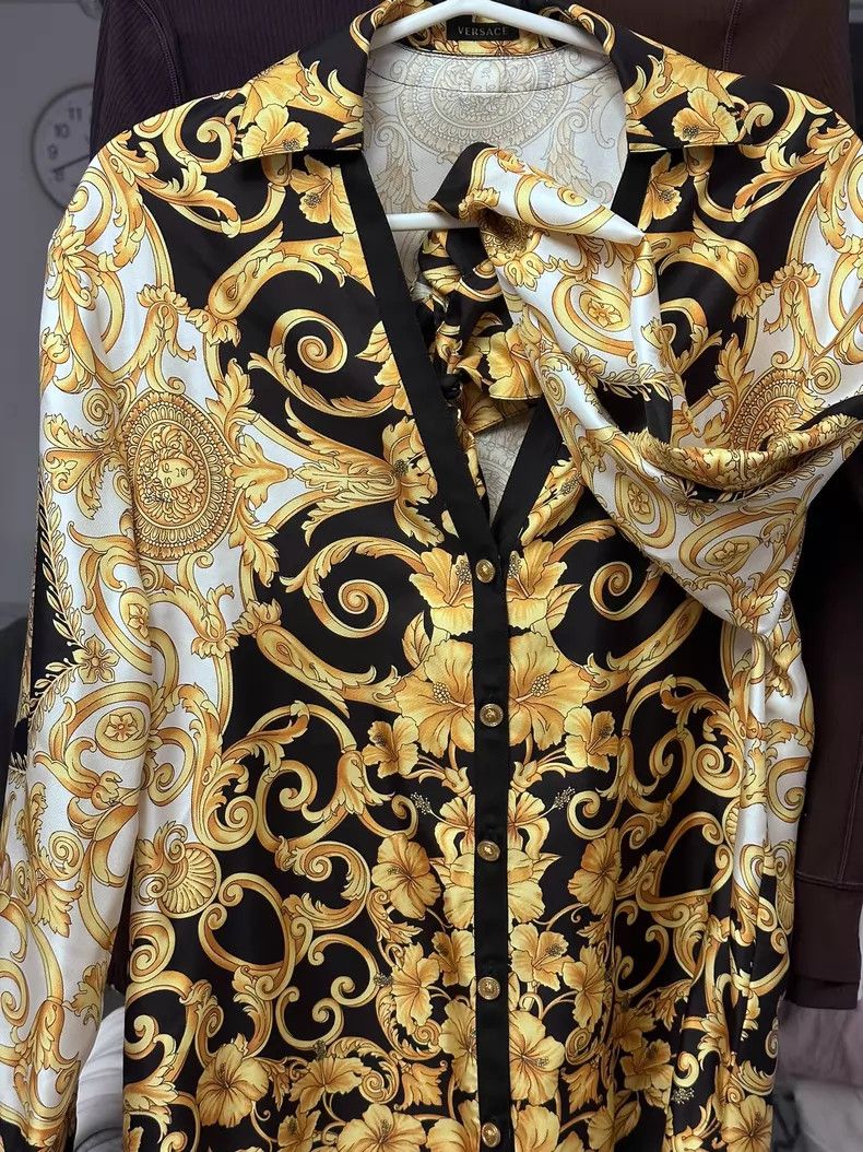 Versace Versace Gold baroque print shirt Size US 36 / EU 52 - 8 Thumbnail