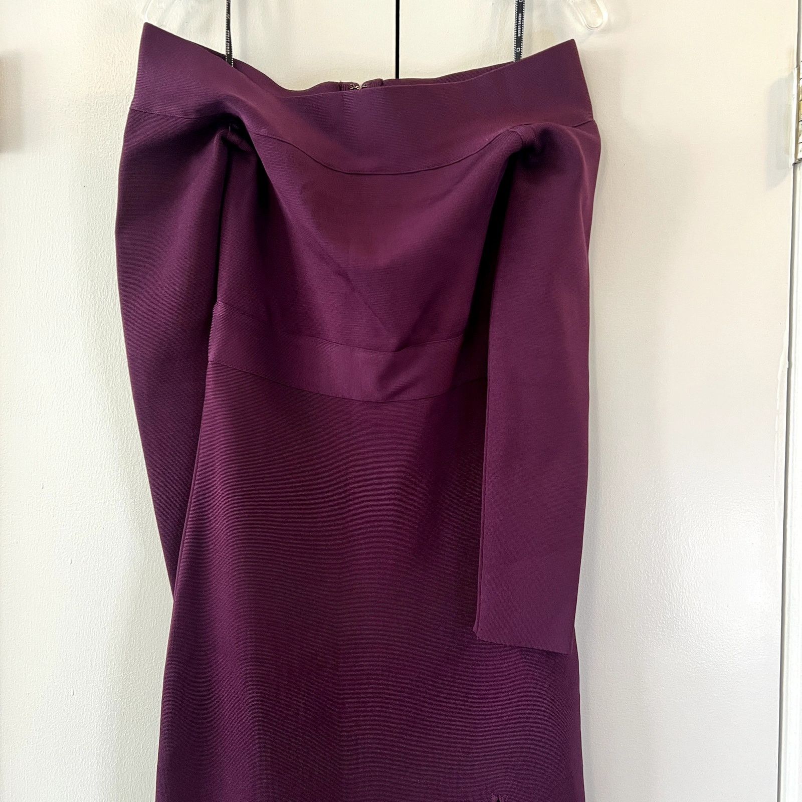 Herve Leger Herve Leger Purple Long Sleeve Off Shoulder Bandage Dress Size M / US 6-8 / IT 42-44 - 3 Thumbnail