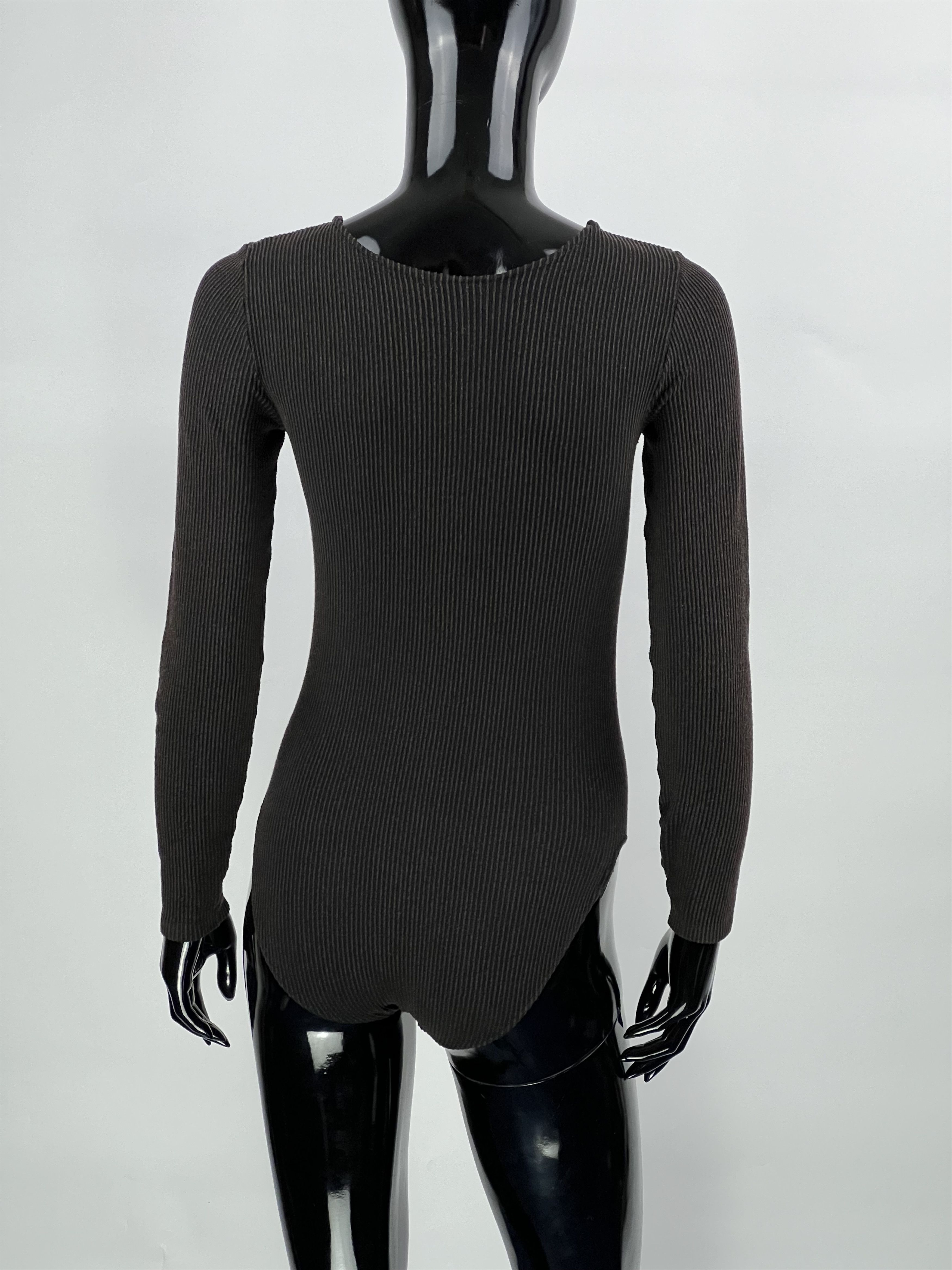 Wolford Wolford Ribbed Cotton Velvet Long Sleeve Bodysuit Size S Size S / US 4 / IT 40 - 3 Thumbnail