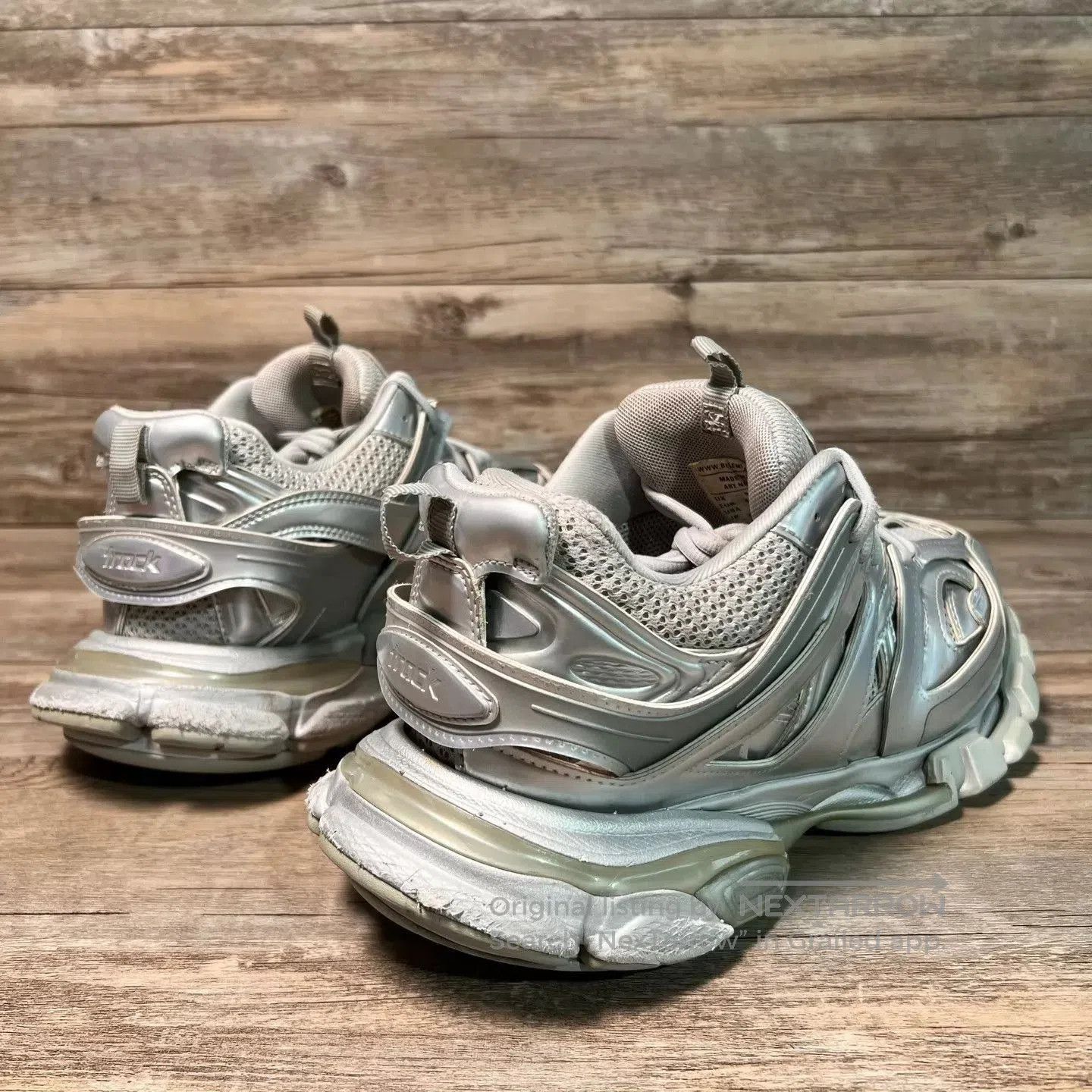 Balenciaga Silver Hitop Sneakers Size 9. Size US 9 / EU 42 - 2 Thumbnail