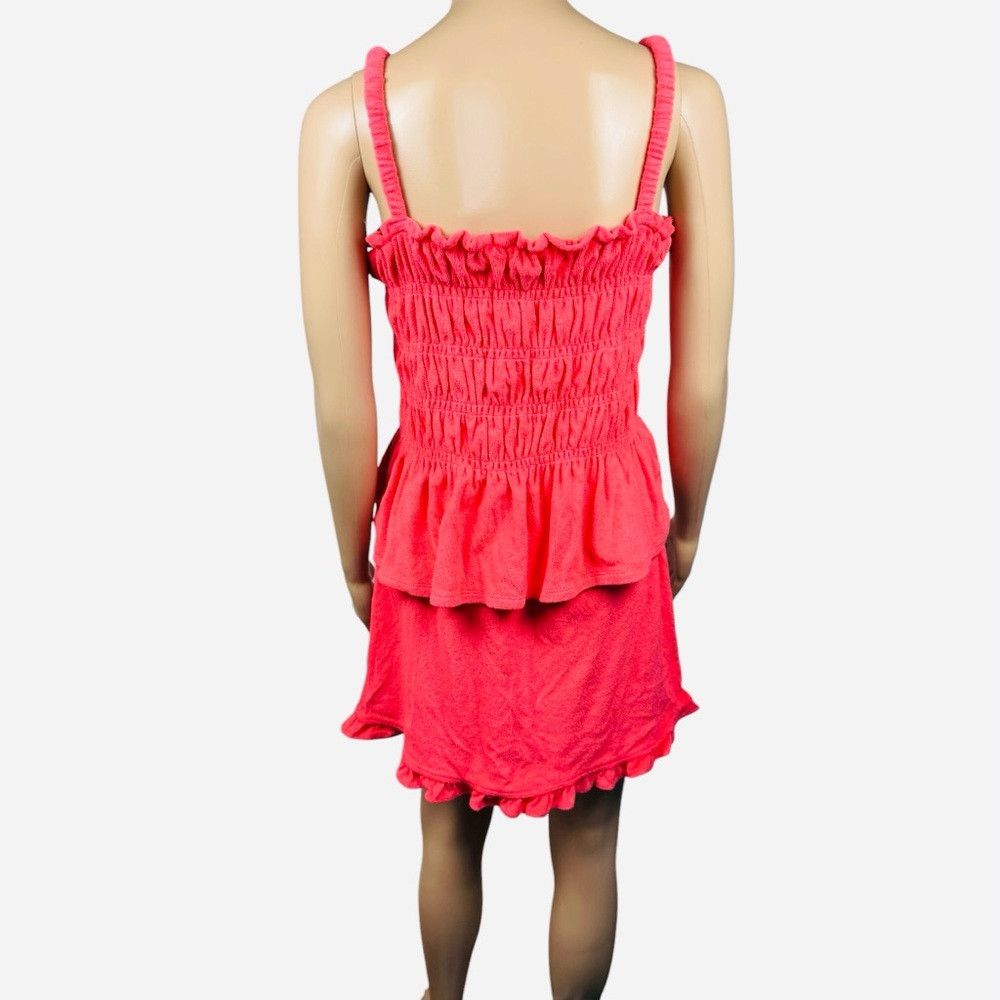 Bar III New Bar III Pink Terry Ruffled Skirt Top Set Size L Size L / US 10 / IT 46 - 4 Thumbnail