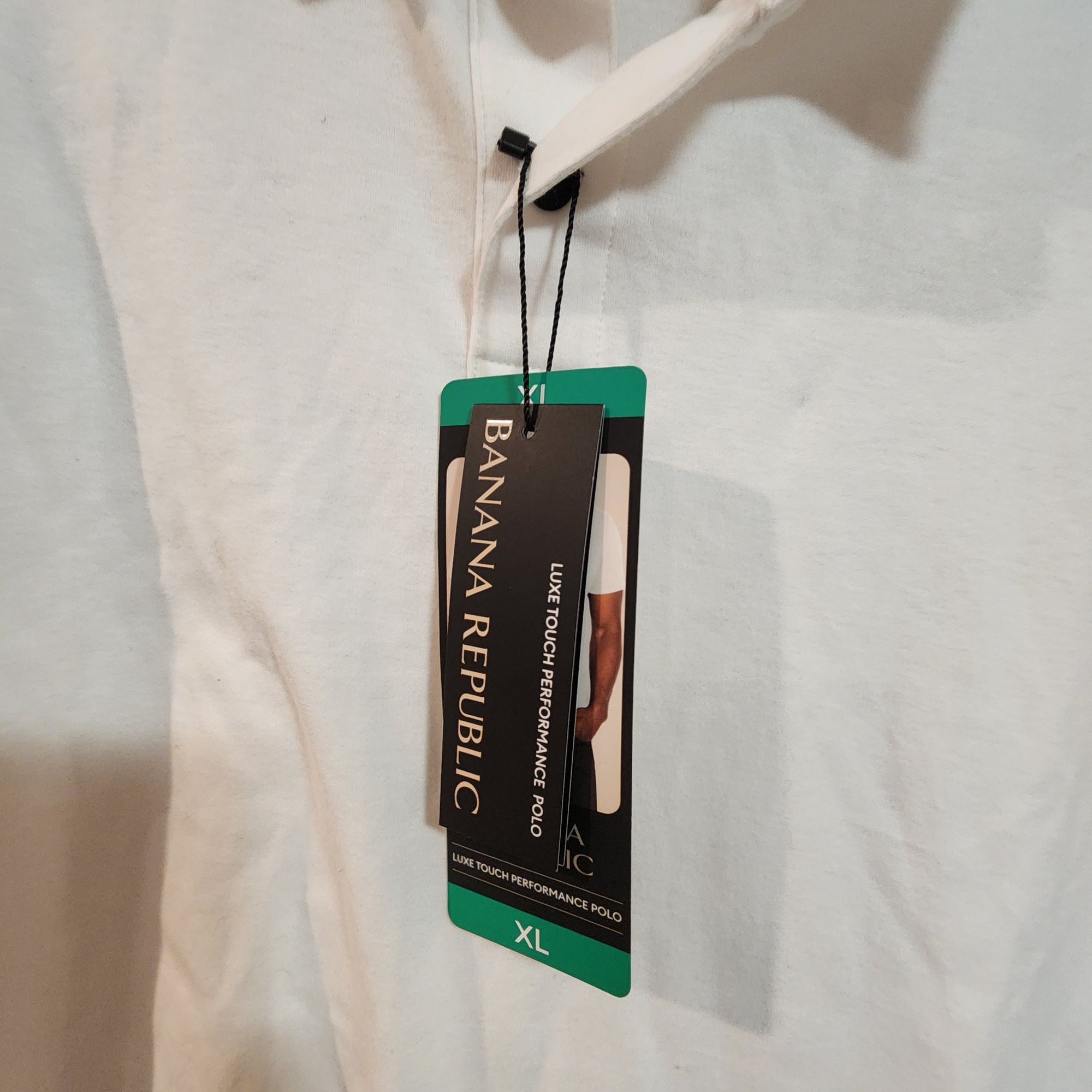 Banana Republic Banana Republic White Luxe Touch Performance Polo Shirt Mens Size US XL / EU 56 / 4 - 2 Thumbnail