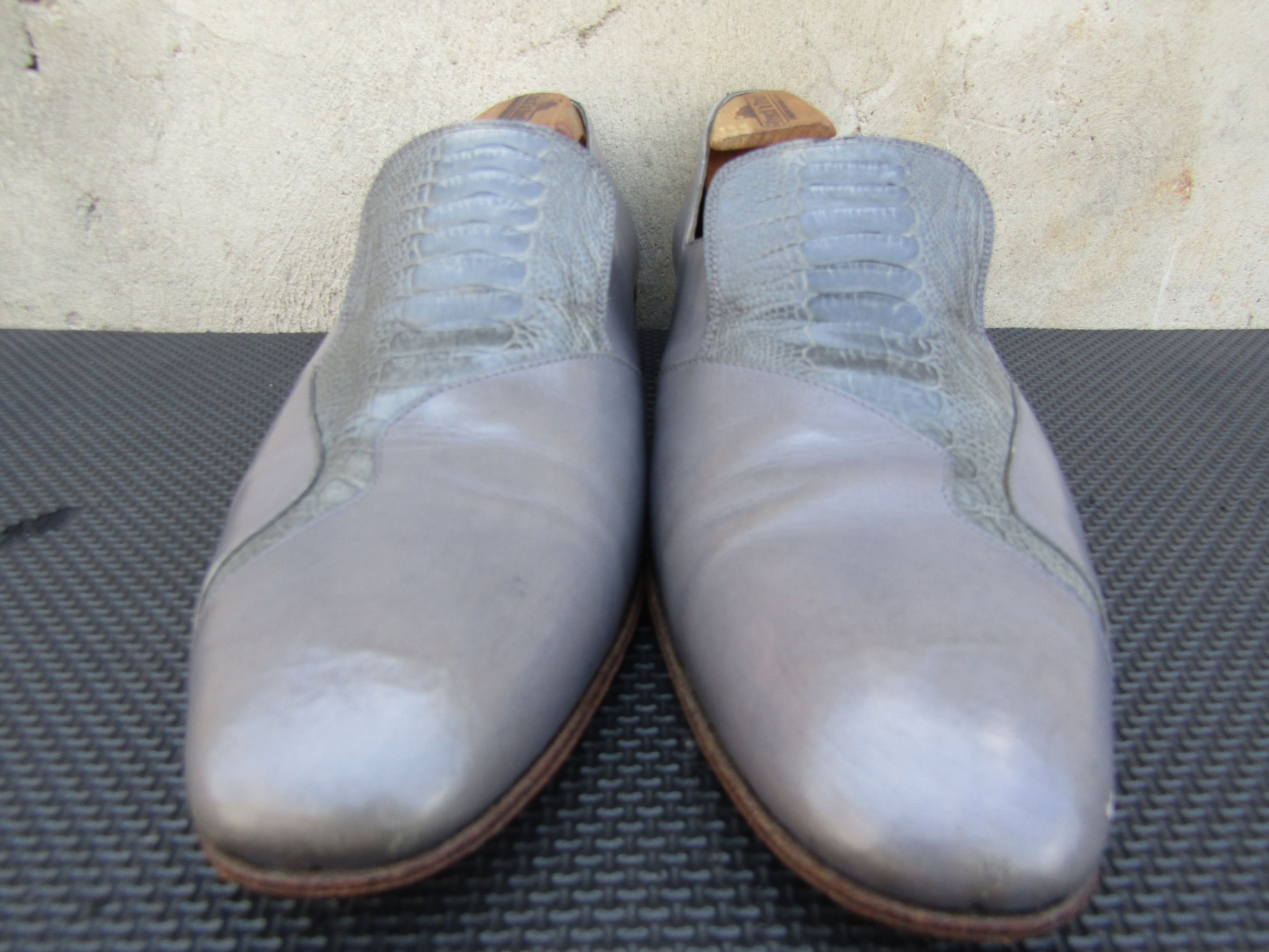 Mauri Mauri Gray Grey Genuine gator Exotic Loafers Slip On Size US 9.5 / EU 42-43 - 4 Thumbnail