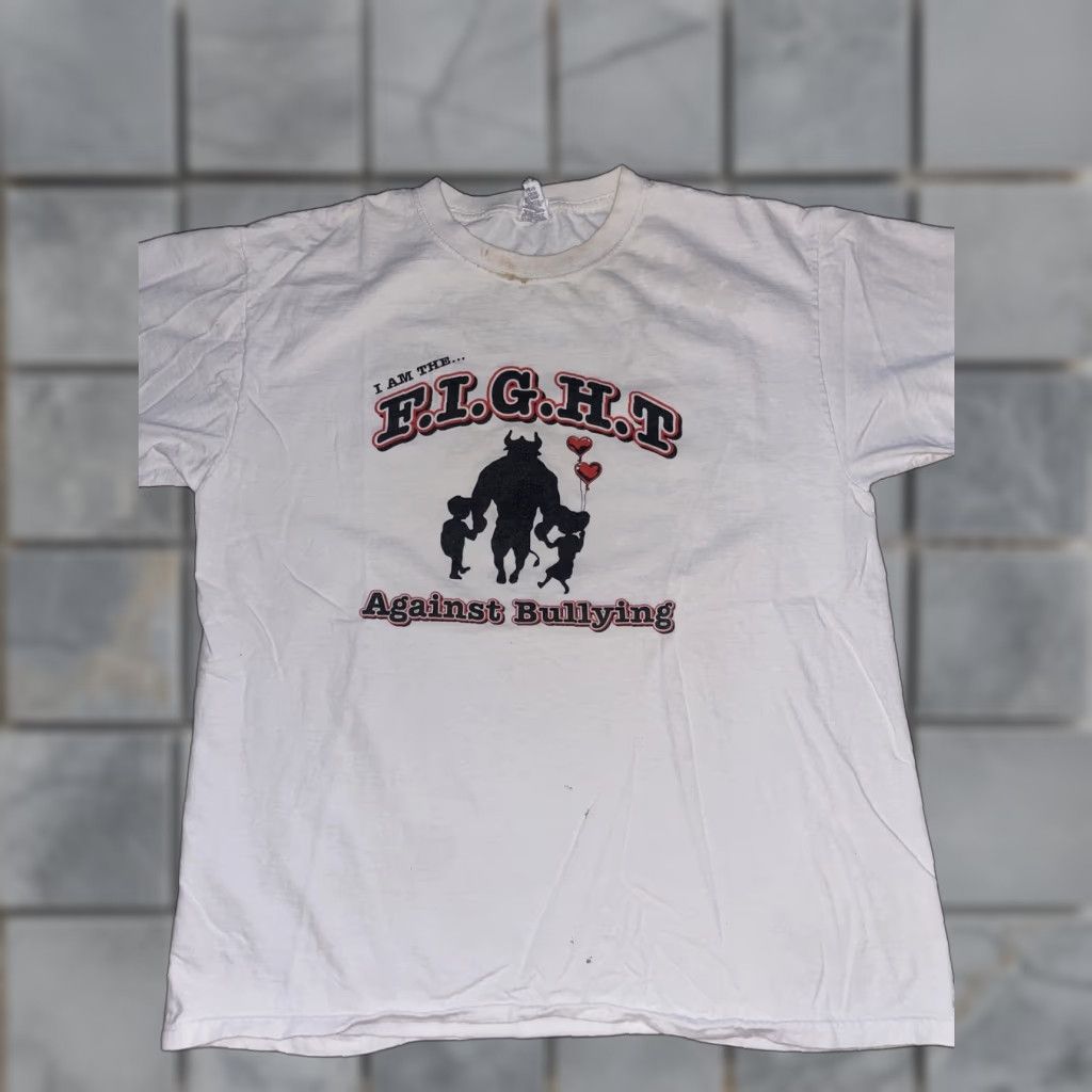 Jerzees VINTAGE Fight Against Bullying T-Shirt White L Mens Jerzees Bill 21x26 - Size US L / EU 52-54 / 3 - 1 Thumbnail