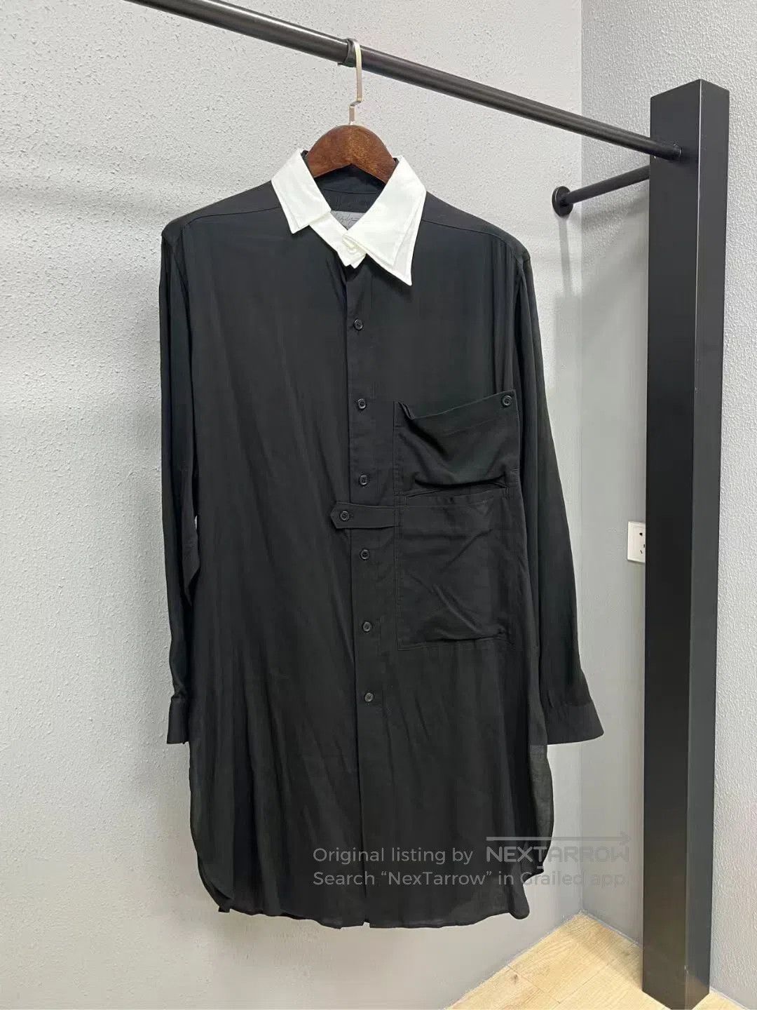 Yohji Yamamoto YOHJI YAMAMOTO Black Shirt with White Collar| Size US 9.5 / IT 39.5 - 1 Thumbnail