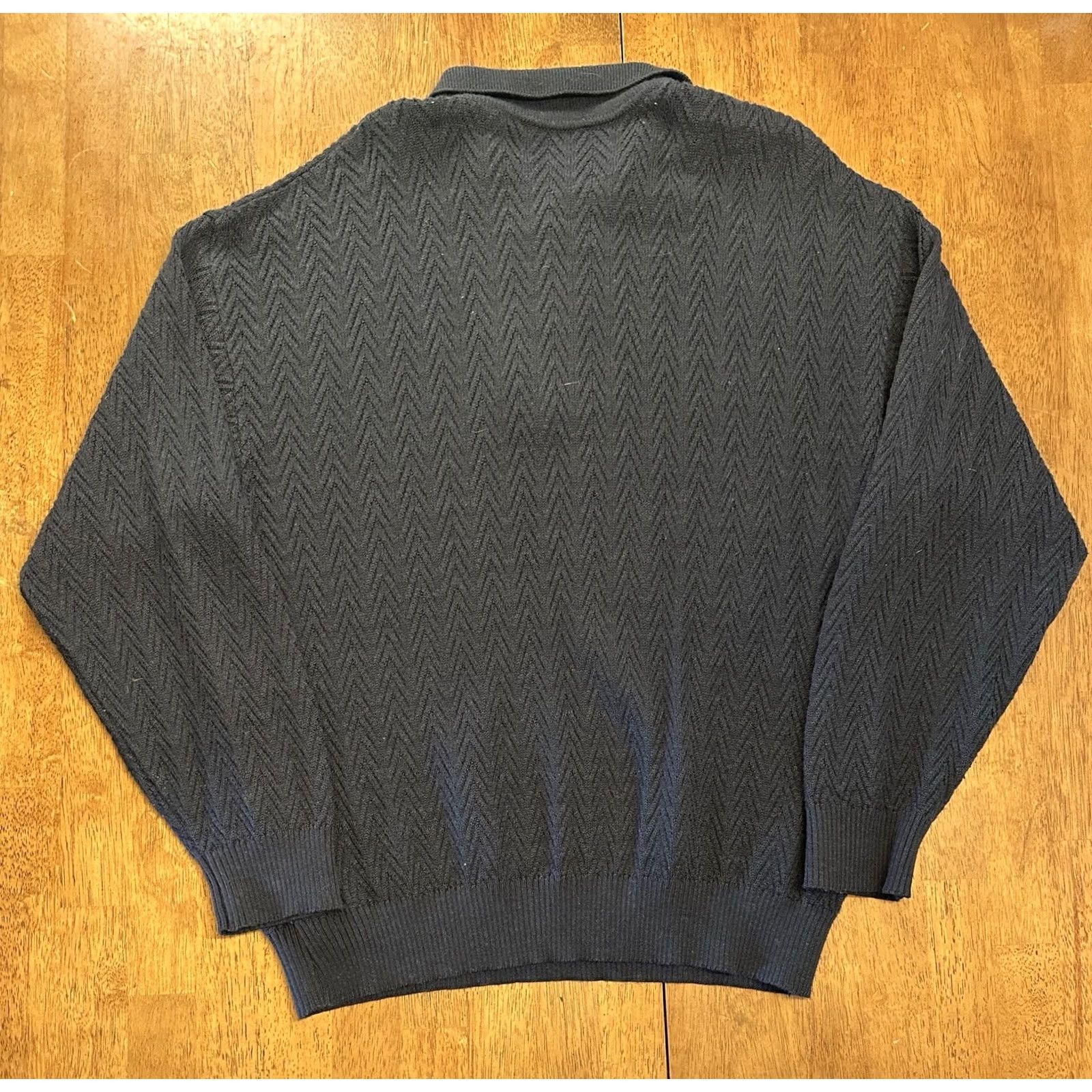 Vintage VINTAGE Belvedere Merino Wool Henley Sweater Large Florence Italy Blue Wool Men's Pullover V-Neck Long Sleeve Classic All Seasons Swing Golf Walking Size US L / EU 52-54 / 3 - 2 Thumbnail