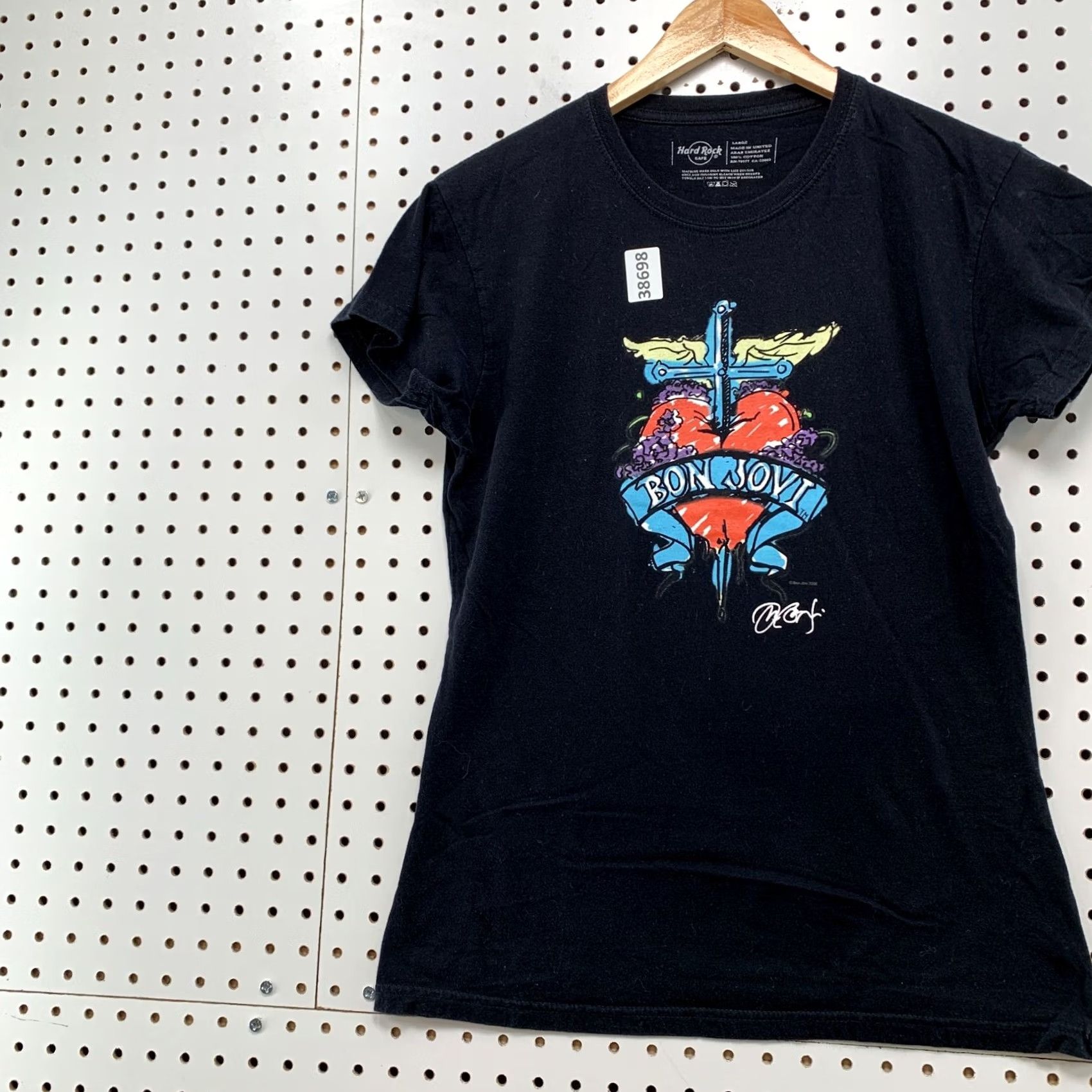 Hard Rock Cafe Hard Rock Bon Jovi Top Womens Large Black Bucharest Music Shirt Size L / US 10 / IT 46 - 3 Thumbnail