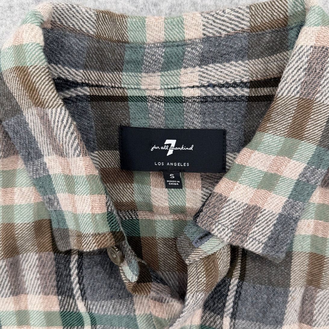 7 For All Mankind NWOT 7 For All Mankind Twill Check Long Sleeve Button Down Size US S / EU 44-46 / 1 - 3 Thumbnail